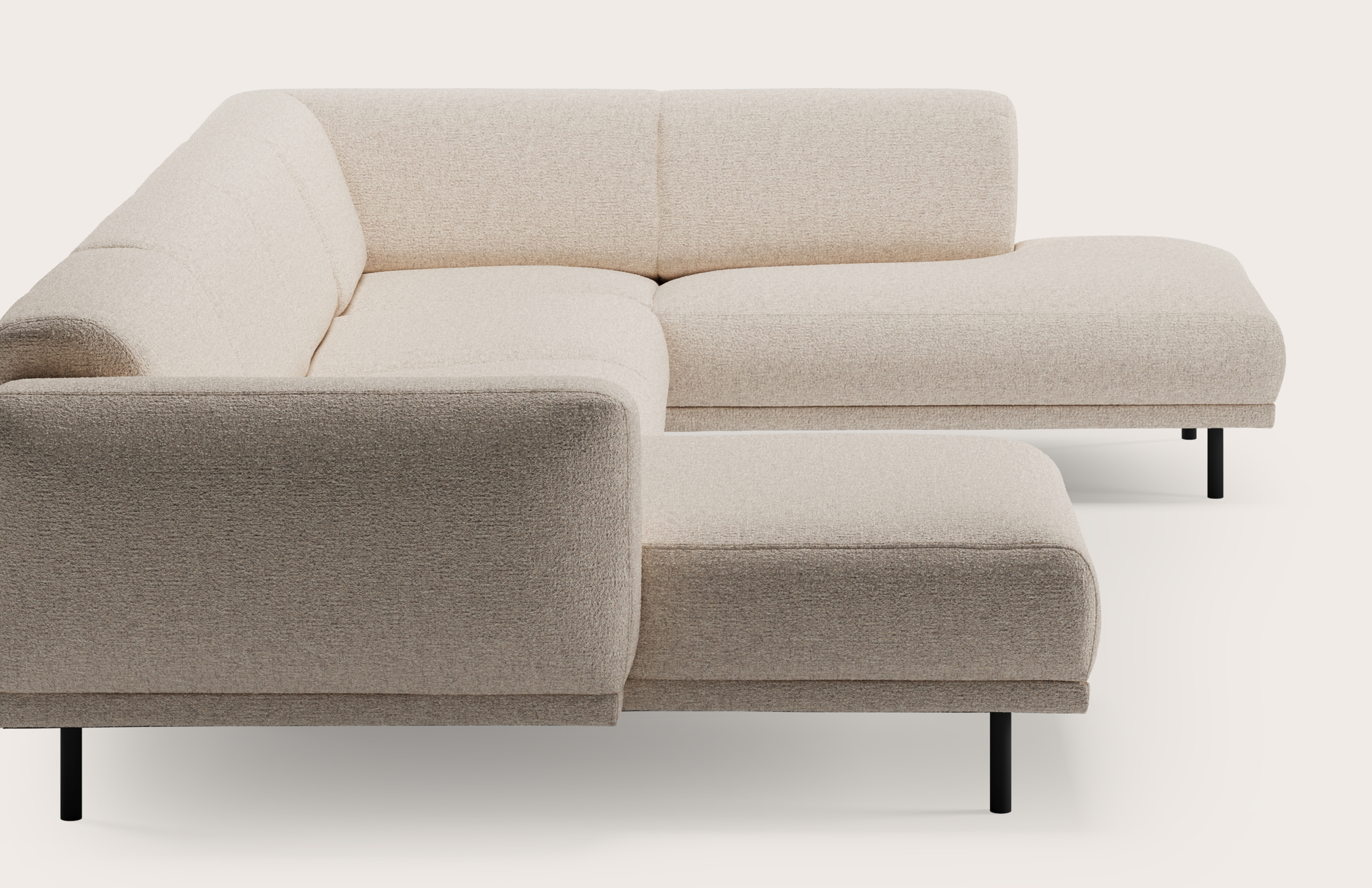 Evora canapé d'angle 5,5 places en Stanza tissu Natural
