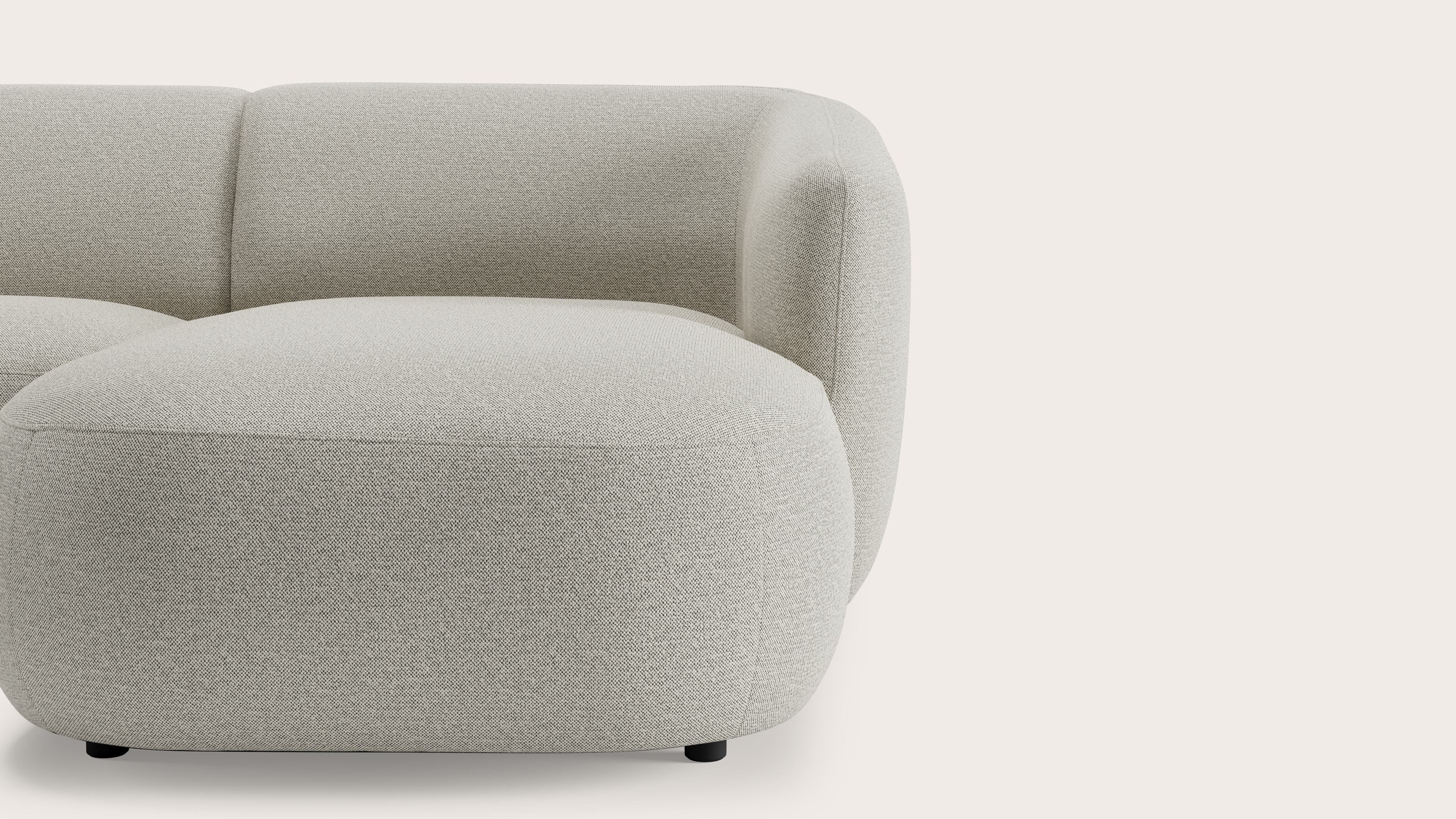 Comporta canapé d'angle 2 places en Brio tissu Light Grey