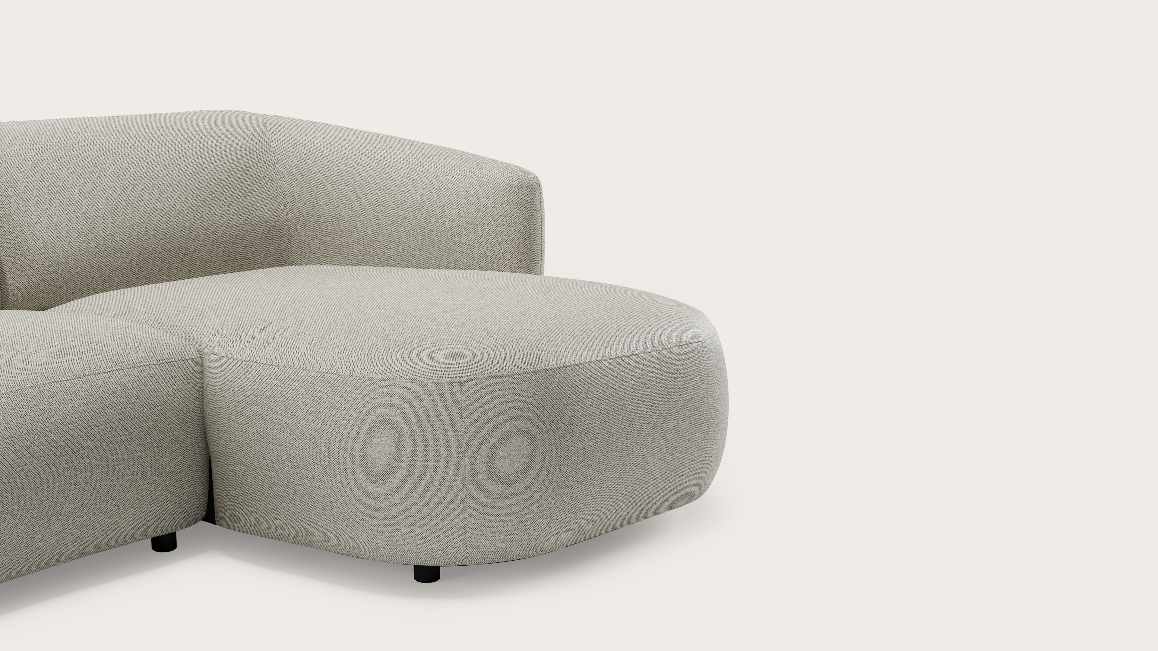 Comporta canapé d'angle 2 places en Brio tissu Light Grey