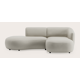 Canapé d'angle L 2 places avec extrémité ouverte gauche et chaise longue droite