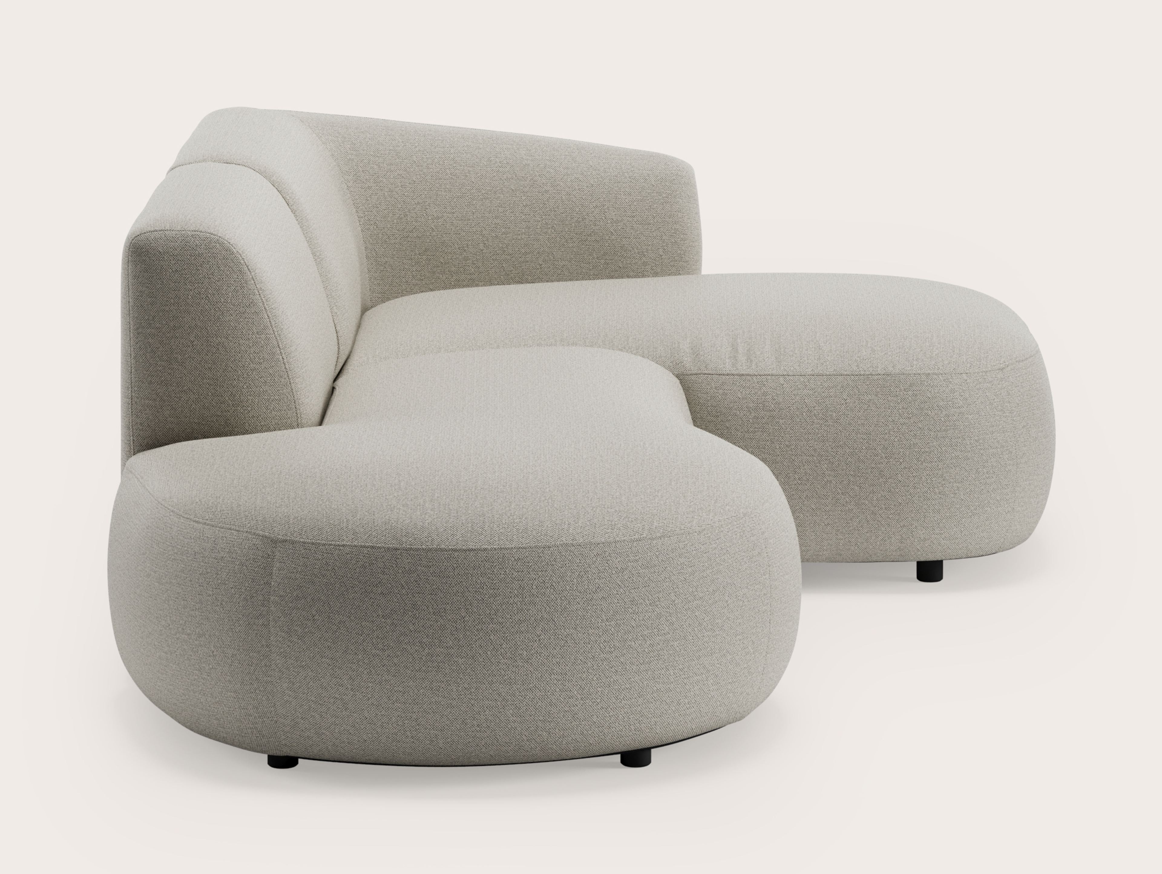 Comporta canapé d'angle 2 places en Brio tissu Light Grey