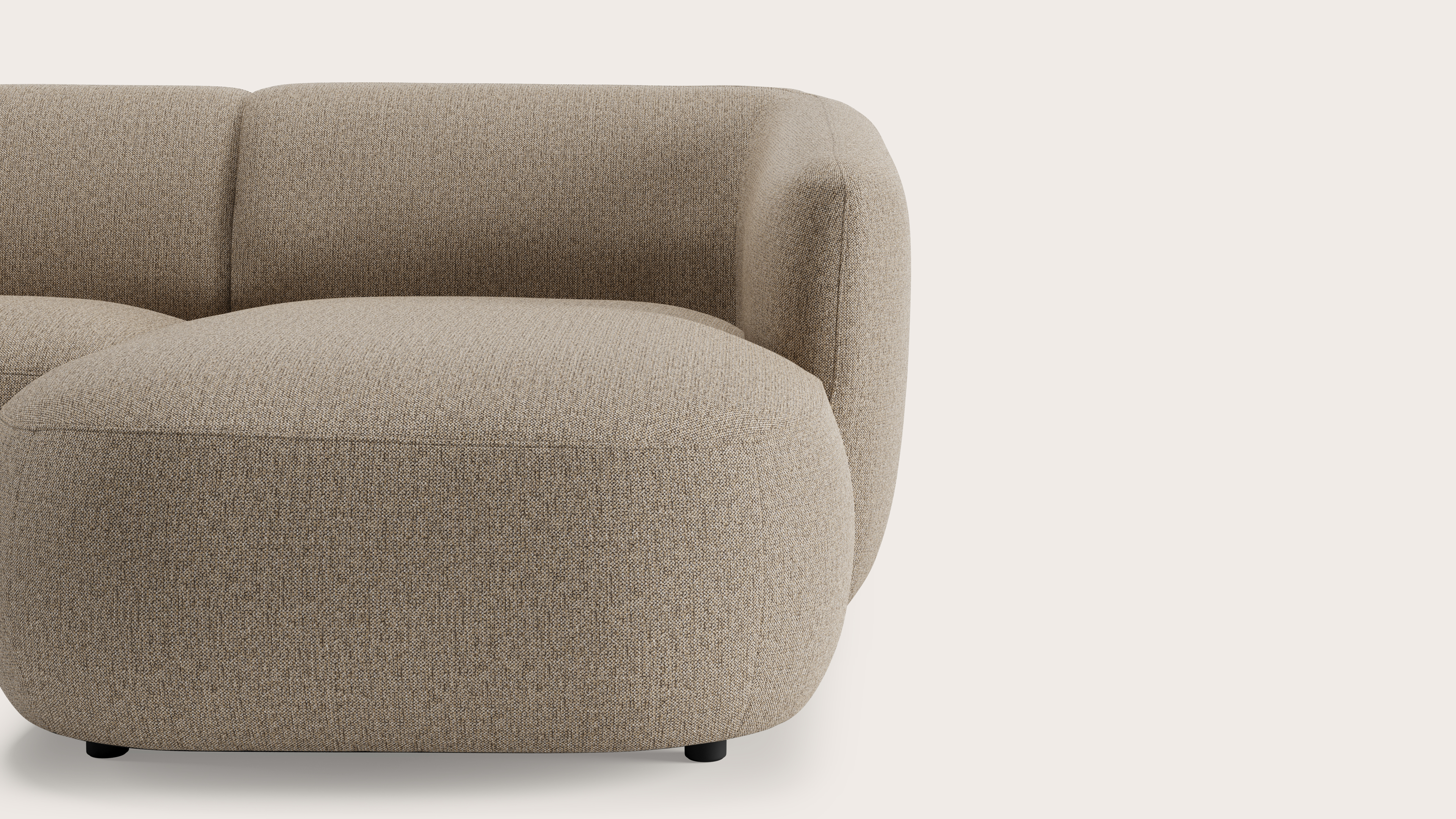 Comporta canapé d'angle 2 places en Brio tissu Sesame