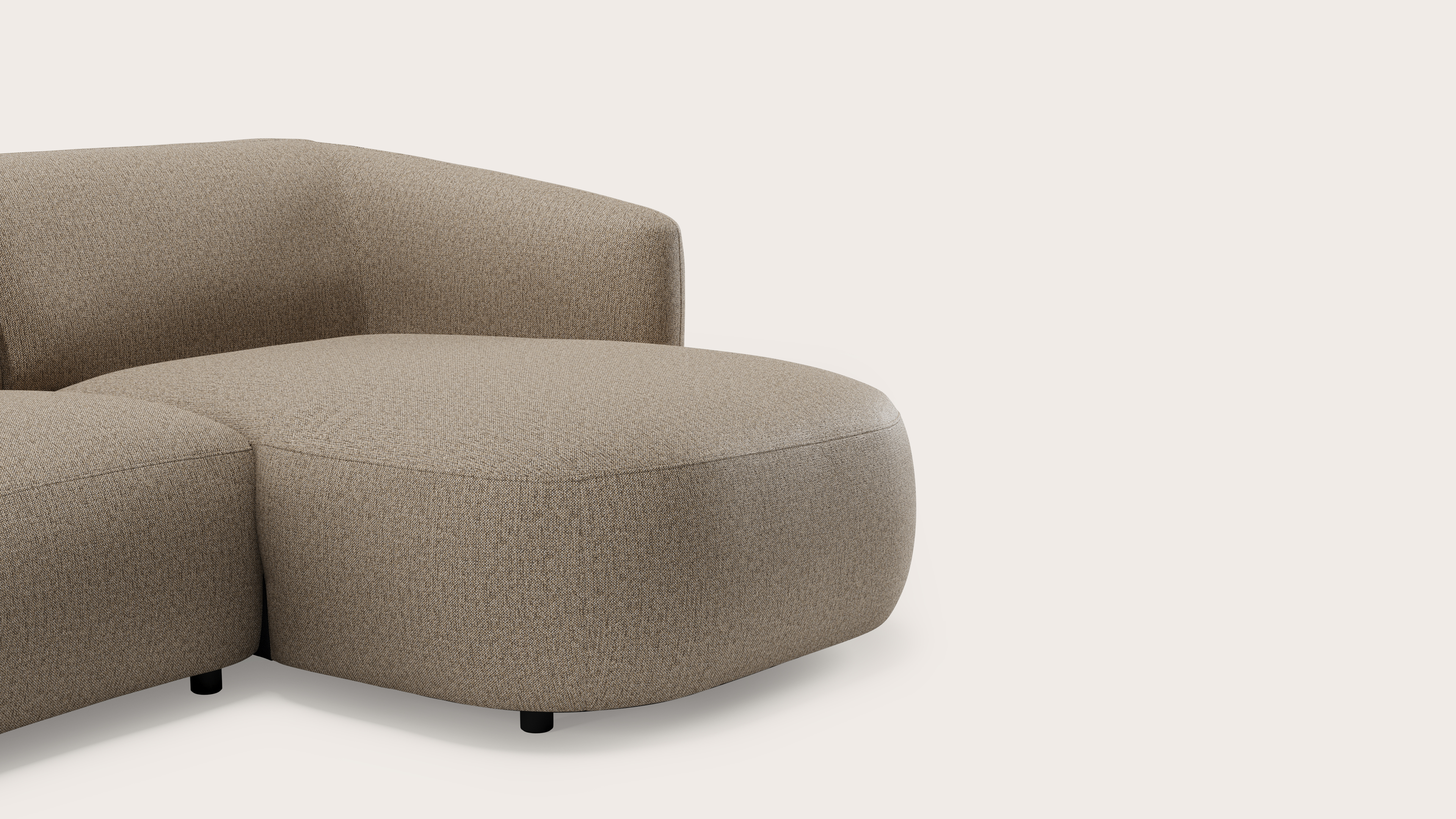 Comporta canapé d'angle 2 places en Brio tissu Sesame