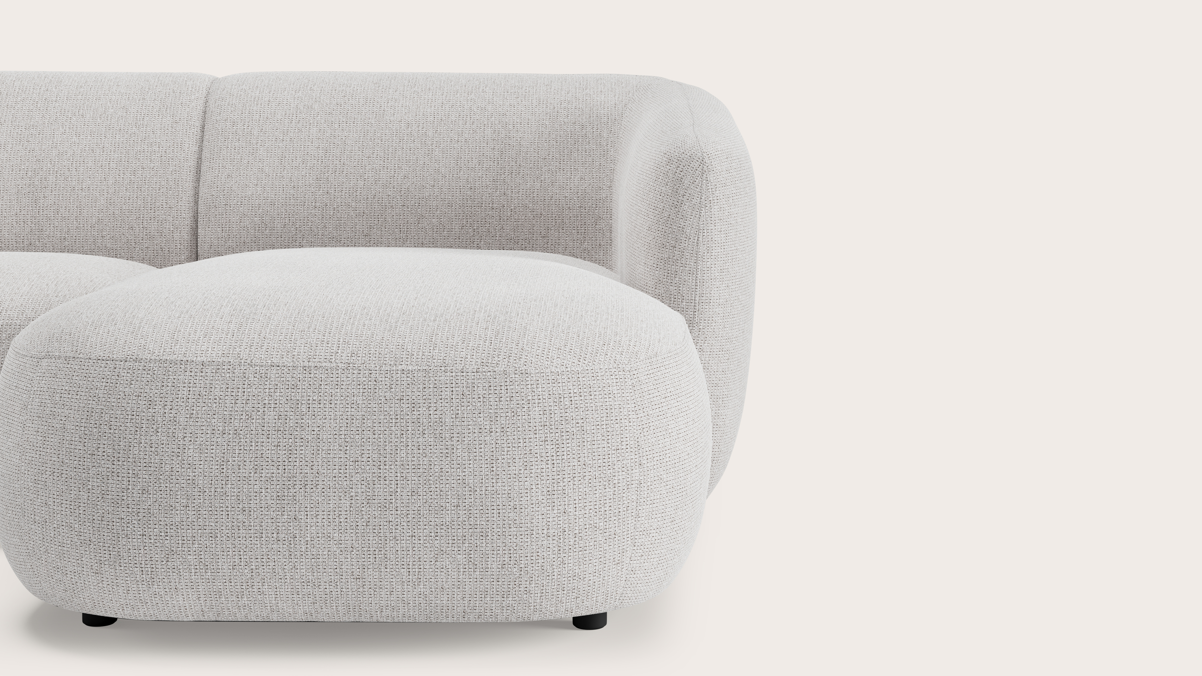 Comporta hoekzetel 5,5-zit in Fuga stof Grey