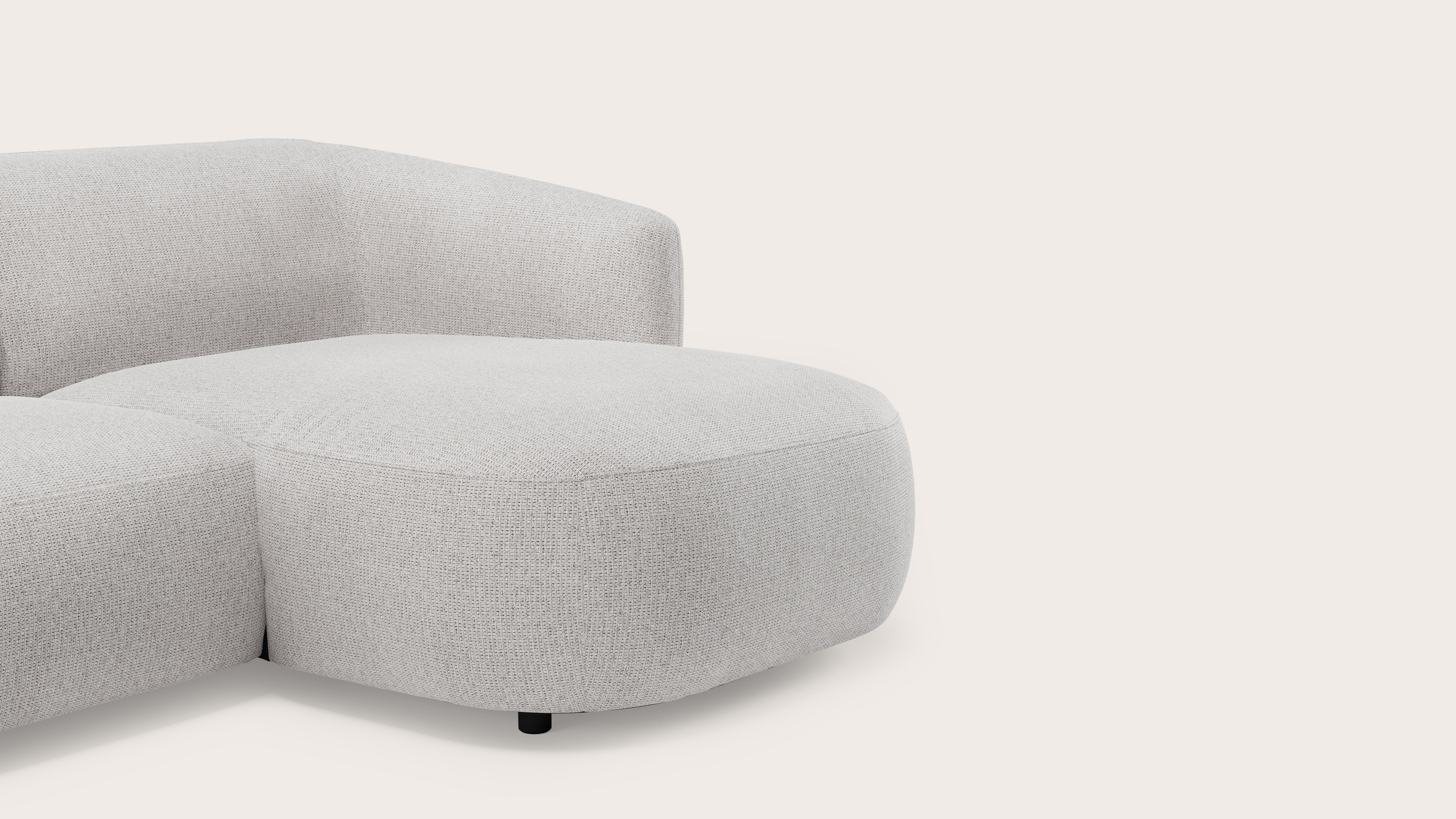Comporta hoekzetel 5,5-zit in Fuga stof Grey