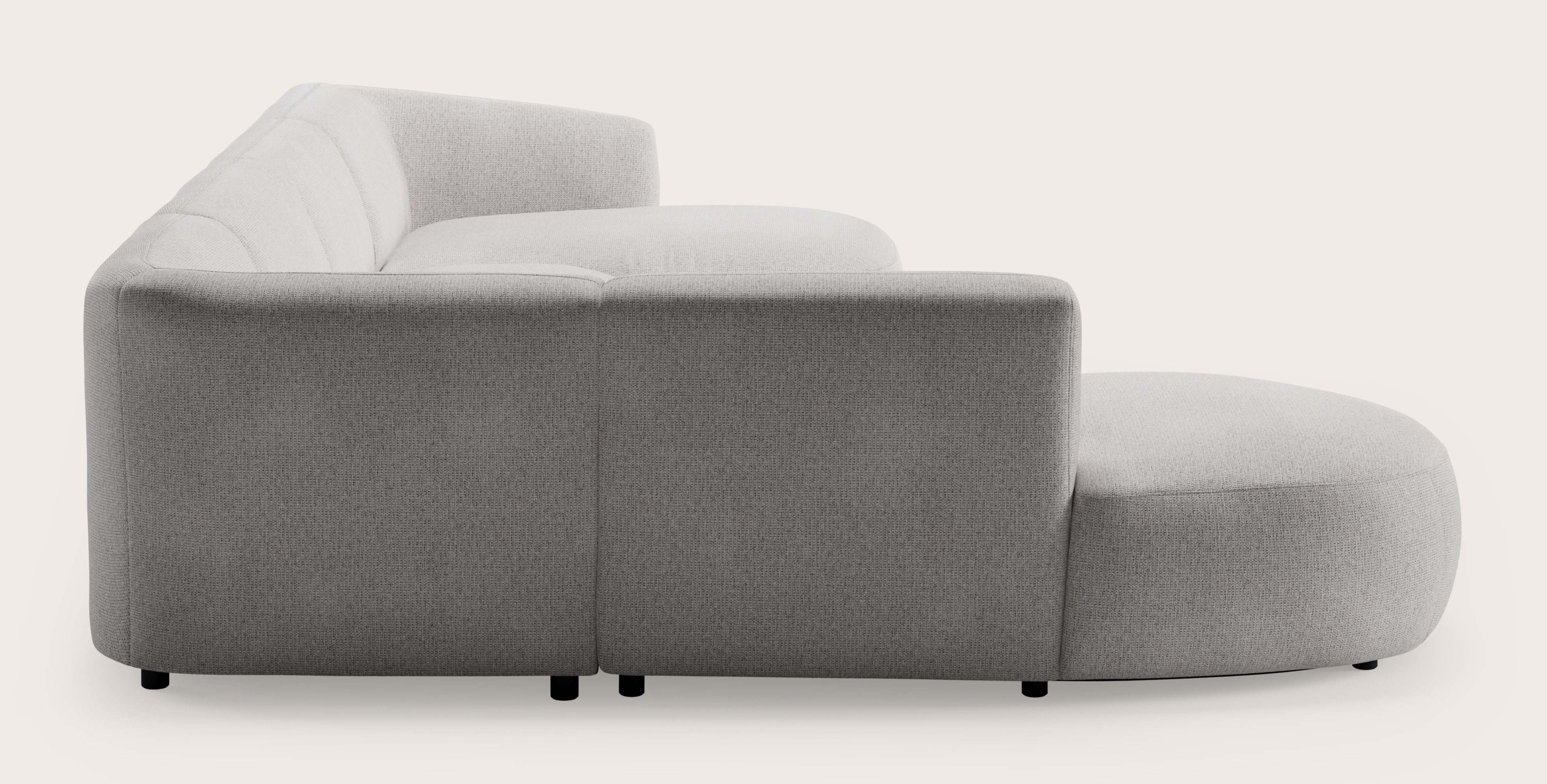 Comporta hoekzetel 5,5-zit in Fuga stof Grey