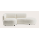 Canapé d'angle L 2 places avec chaise longue gauche et extrémité ouverte droite