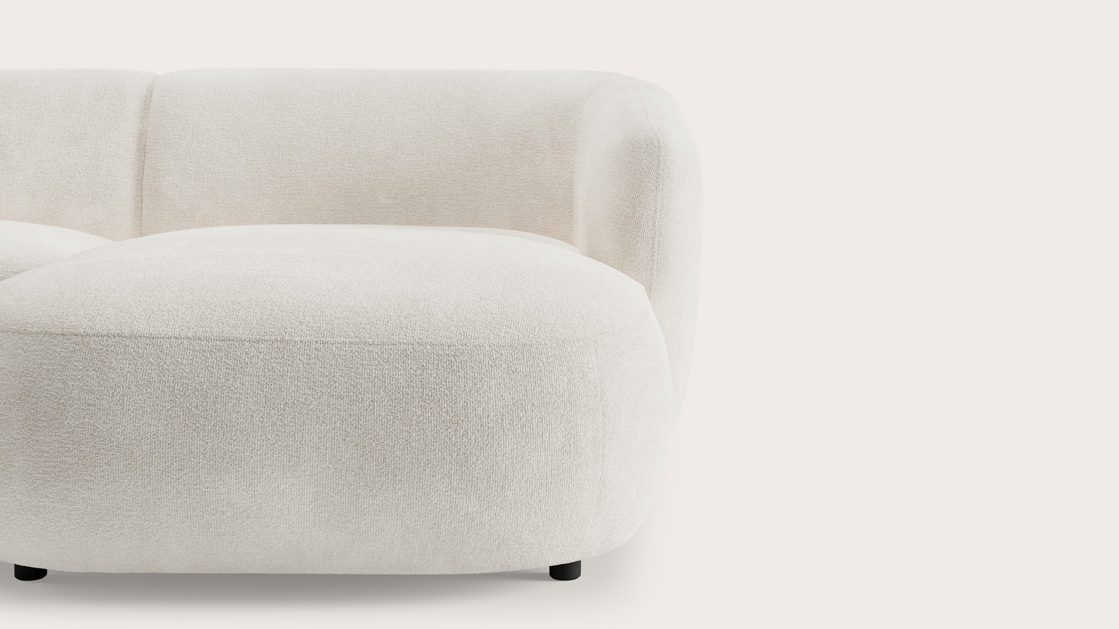 Comporta canapé d'angle 4 places en Nova tissu Pearl
