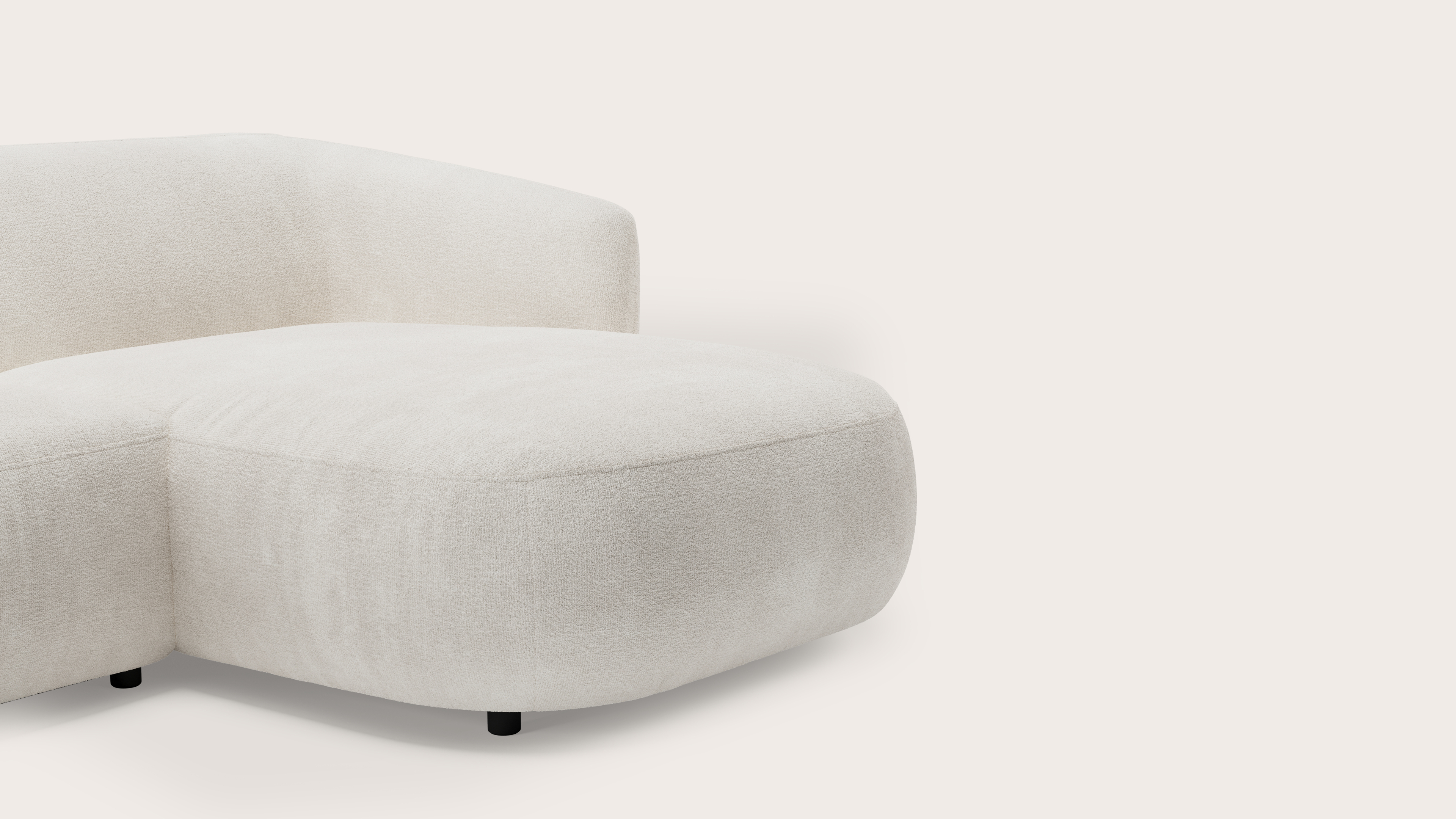 Comporta canapé d'angle 4 places en Nova tissu Pearl