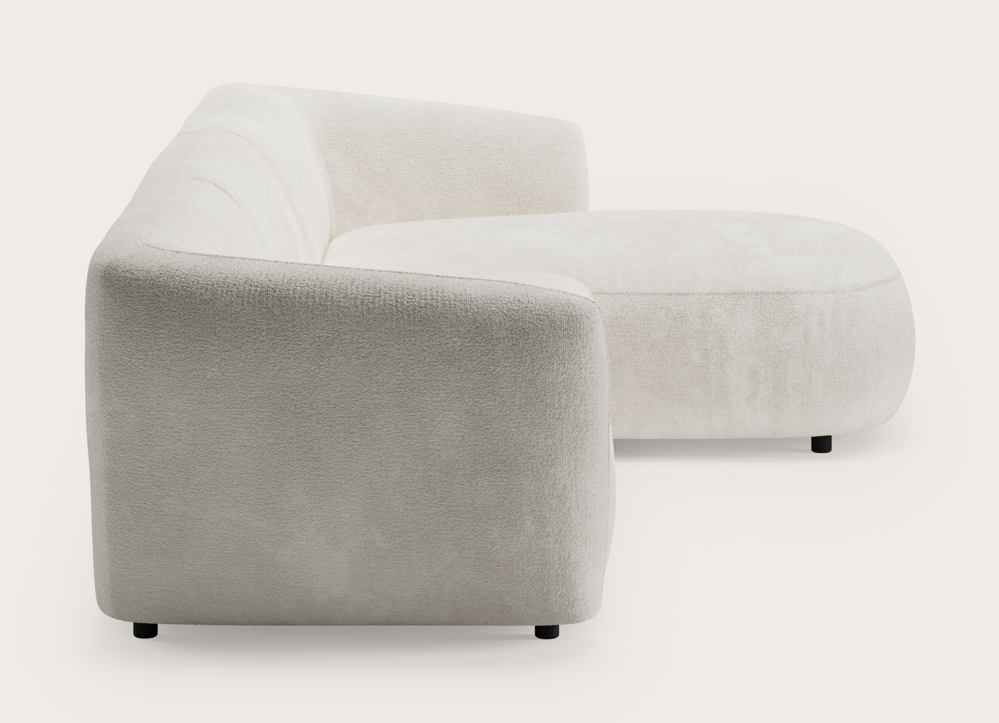 Comporta canapé d'angle 4 places en Nova tissu Pearl