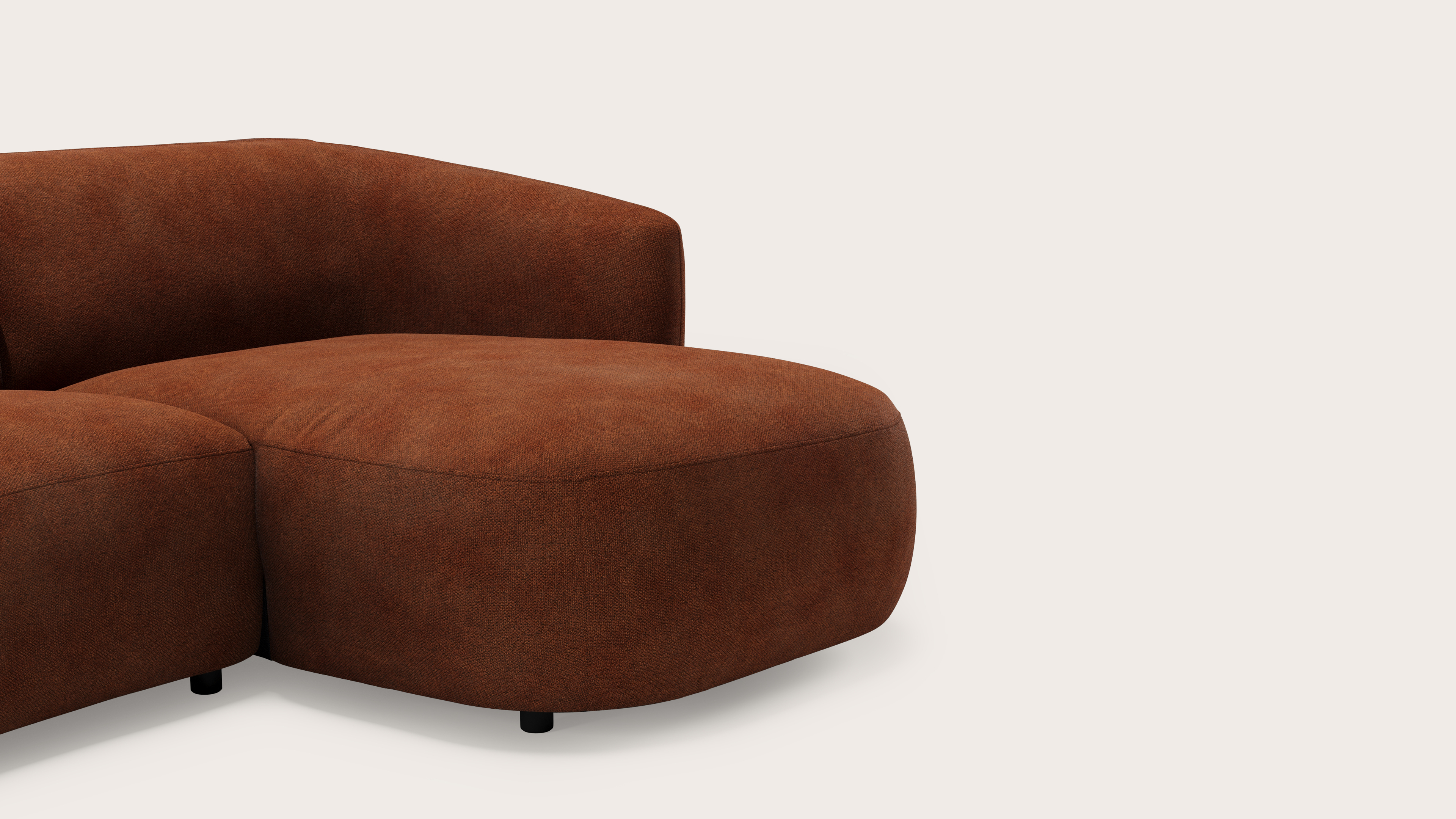 Comporta canapé d'angle 2 places en Volti tissu Copper