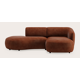 Canapé d'angle L 2 places avec extrémité ouverte gauche et chaise longue droite