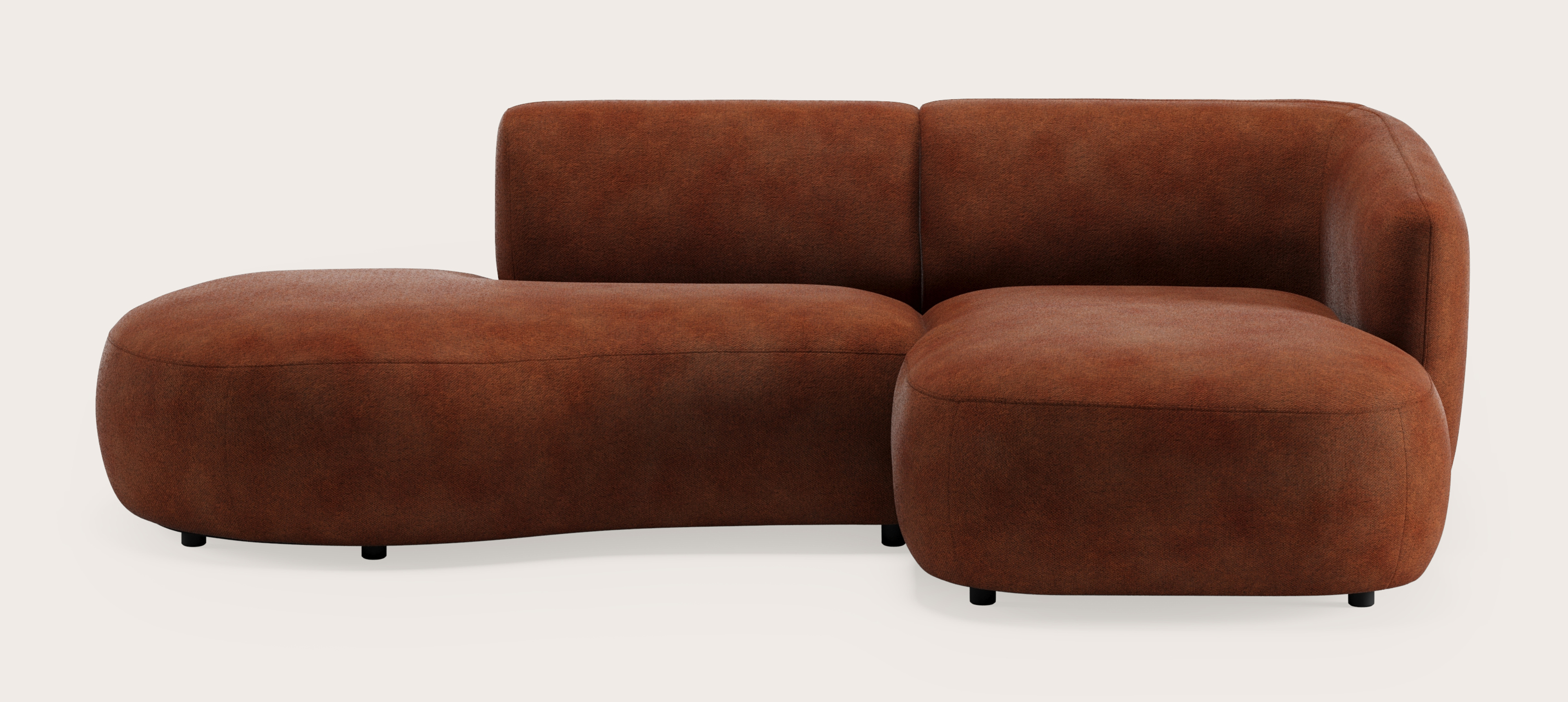 Comporta canapé d'angle 2 places en Volti tissu Copper