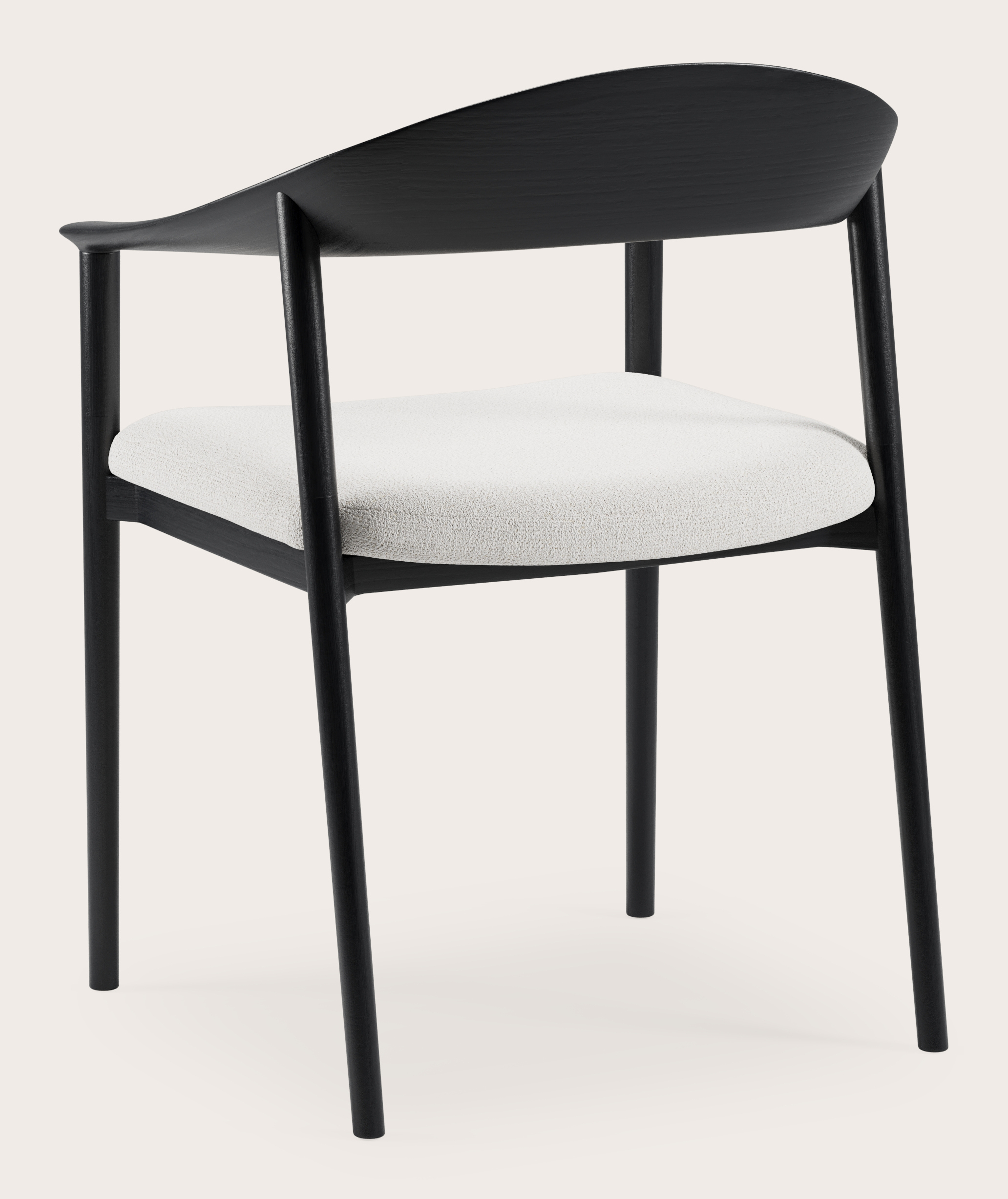 Fauteuil Cerso en chêne noir avec assise en Dolce tissu Feather