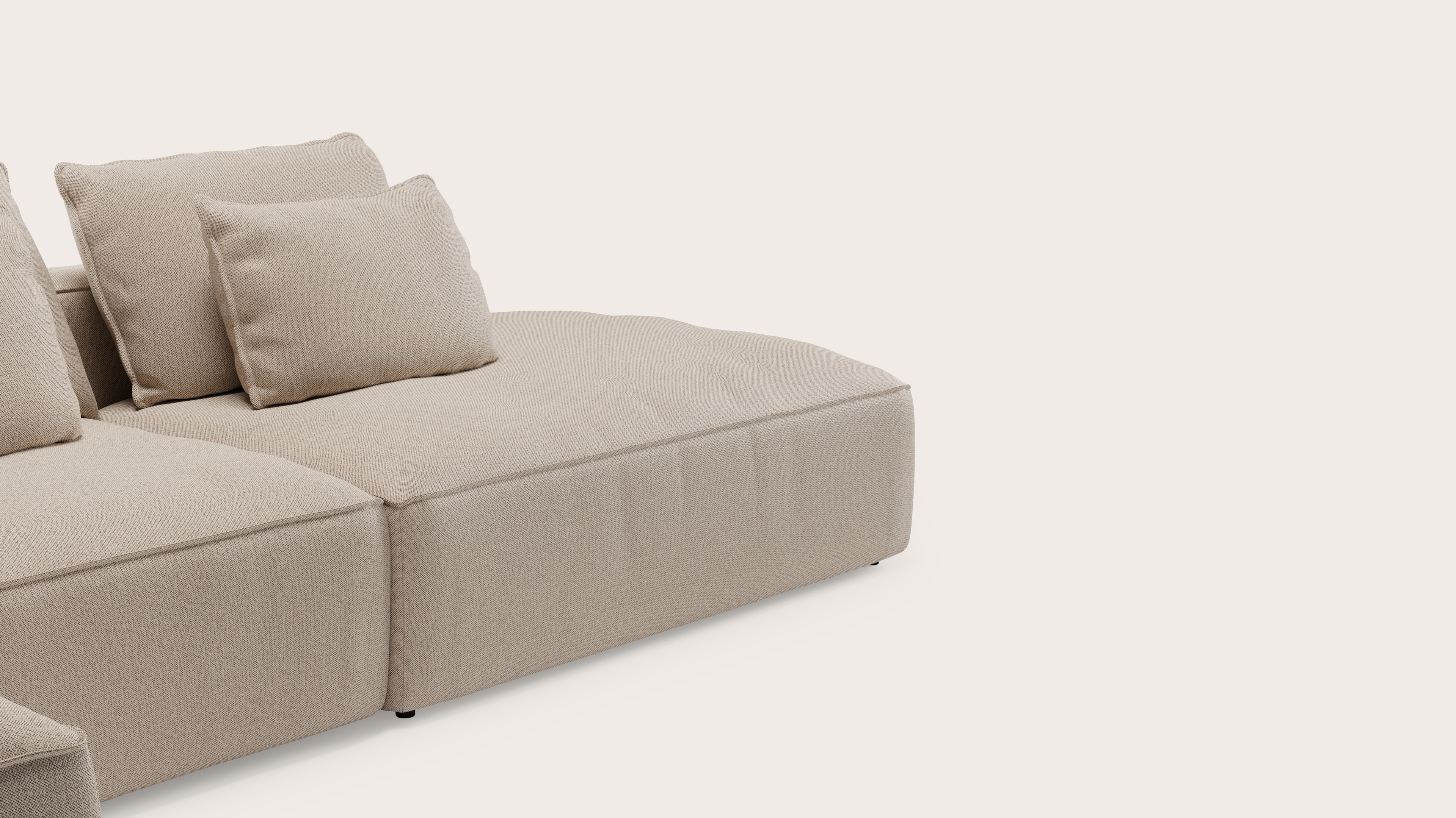 Canapé d'angle Duomo 4,5 places en Brio tissu Beige