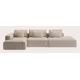 Canapé d'angle L 4,5 places avec chaise longue long gauche et extrémité ouverte droite