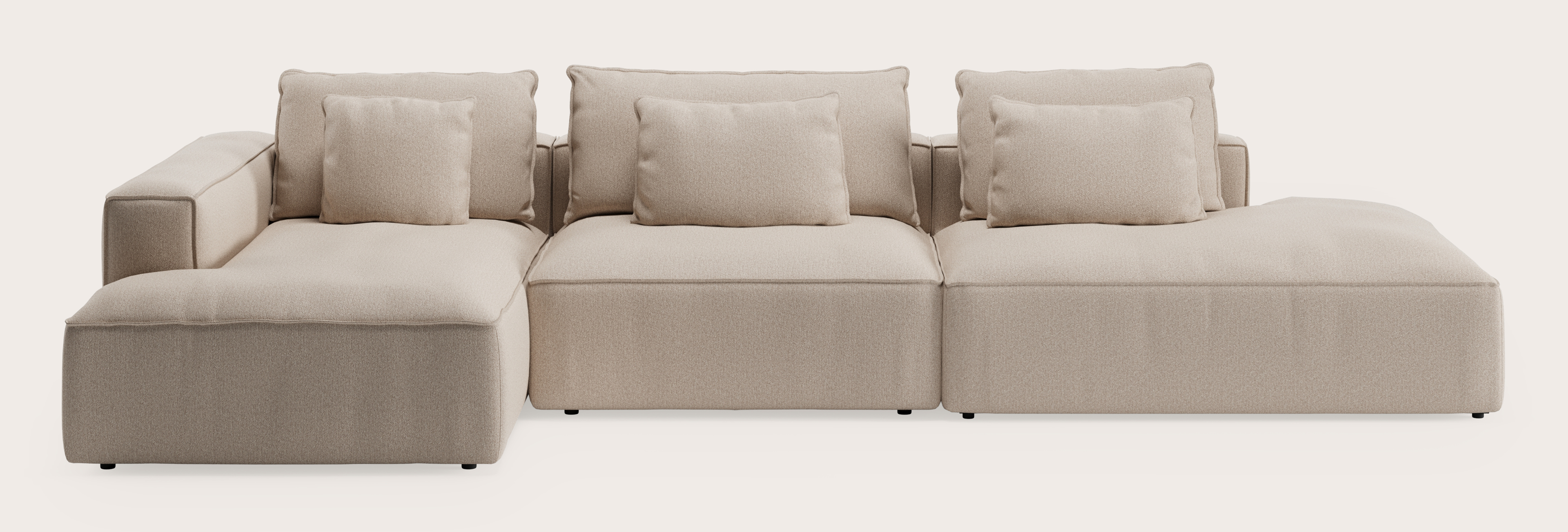 Canapé d'angle Duomo 4,5 places en Brio tissu Beige