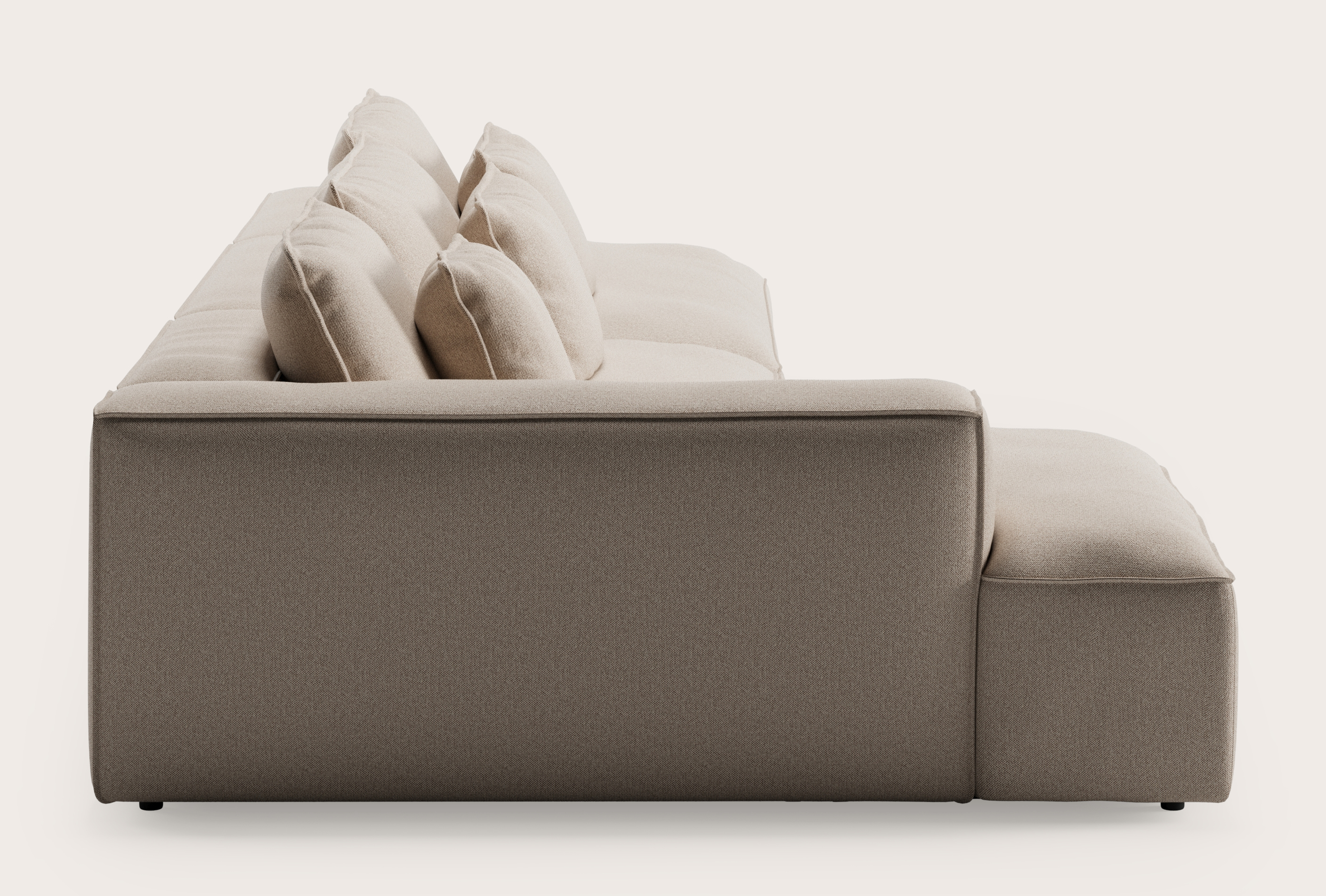 Canapé d'angle Duomo 4,5 places en Brio tissu Beige