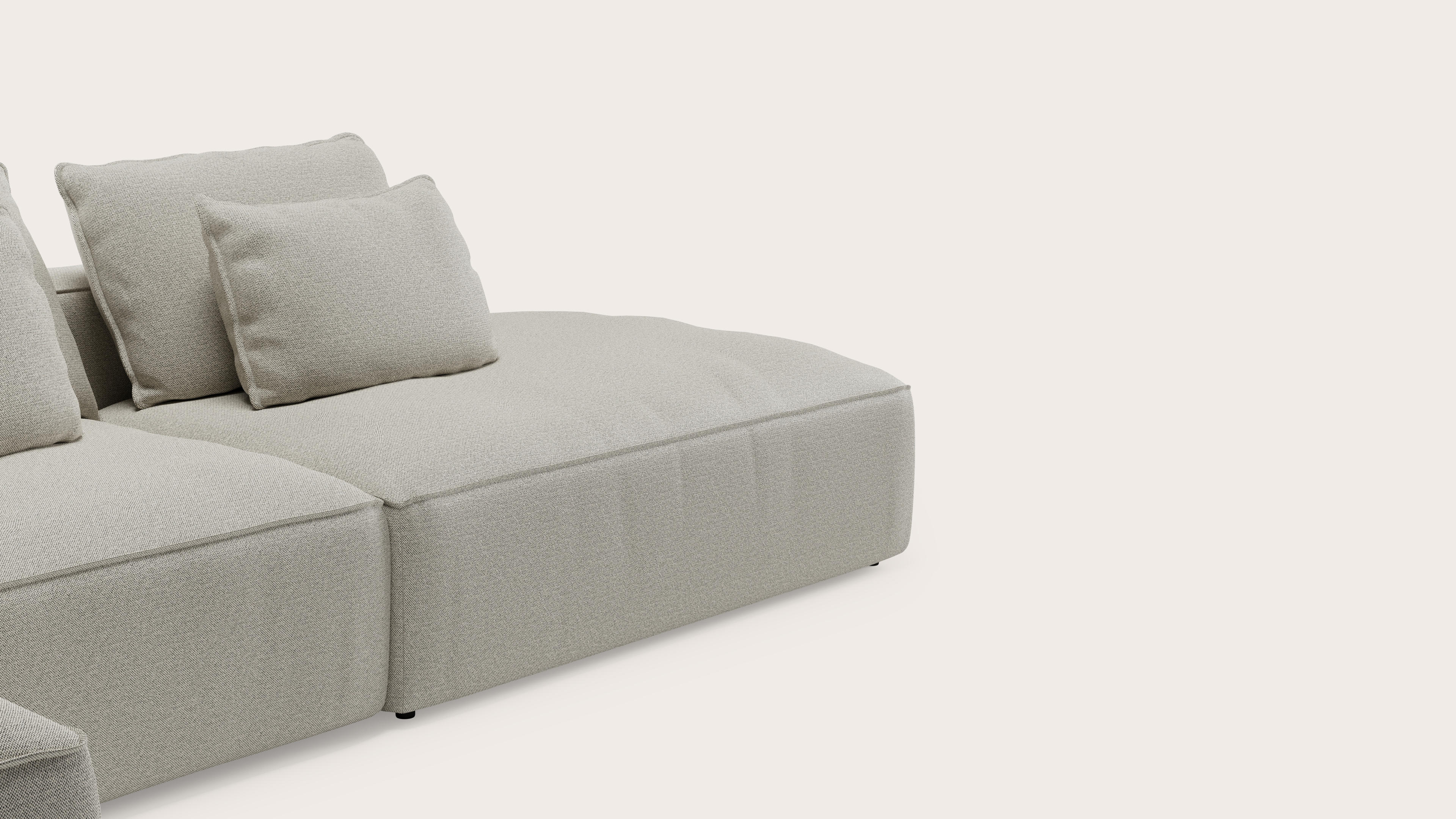 Canapé d'angle Duomo 4,5 places en Brio tissu Light Grey