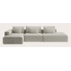 Canapé d'angle L 4,5 places avec chaise longue long gauche et extrémité ouverte droite