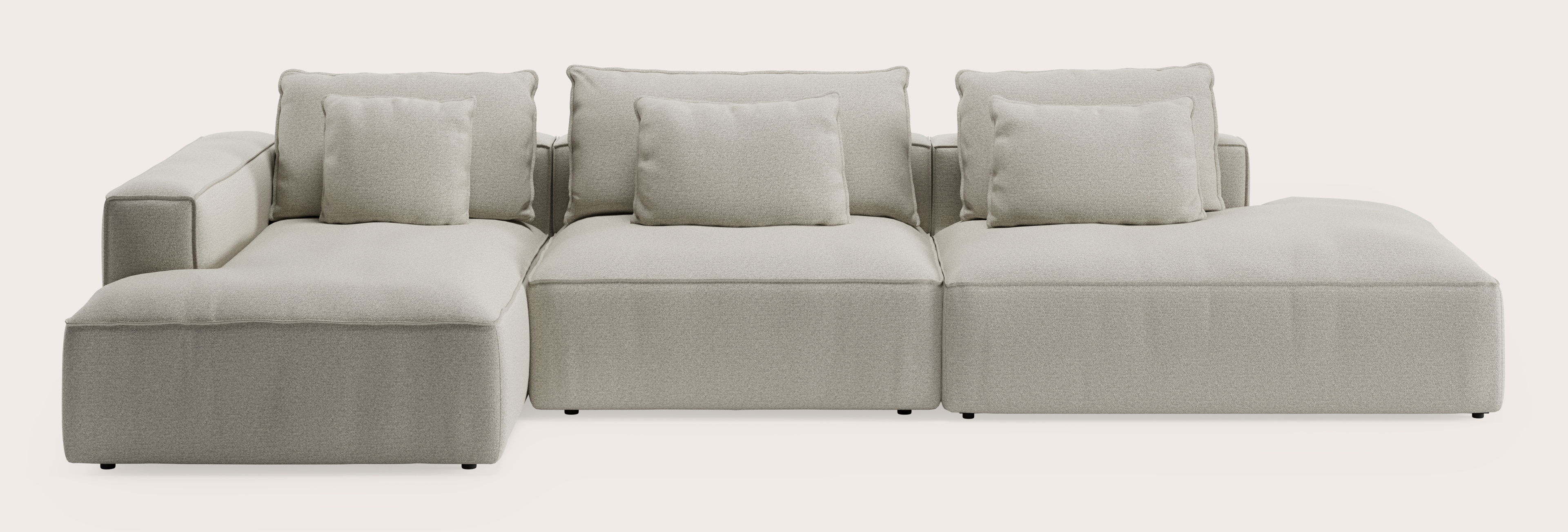 Canapé d'angle Duomo 4,5 places en Brio tissu Light Grey
