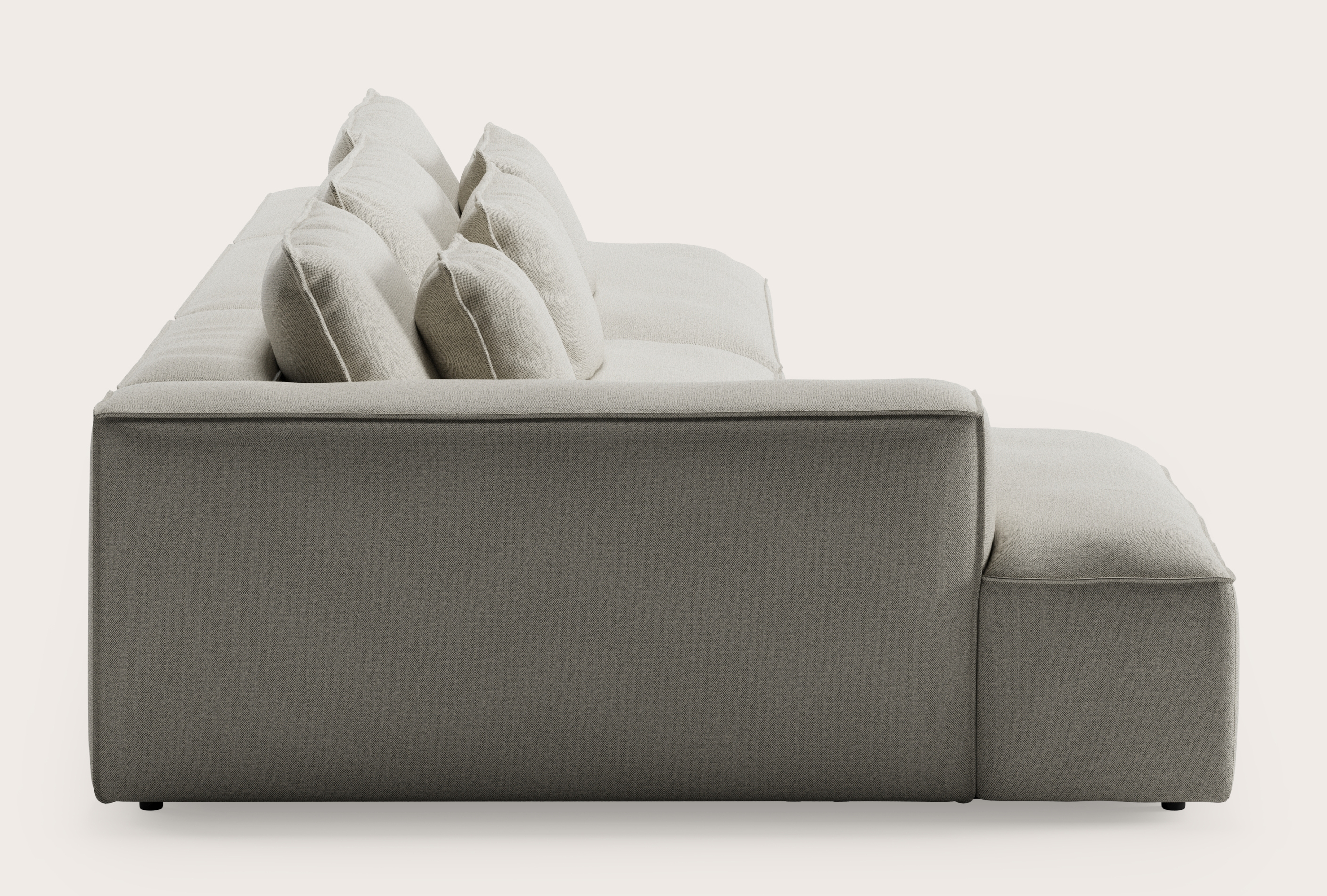 Canapé d'angle Duomo 4,5 places en Brio tissu Light Grey