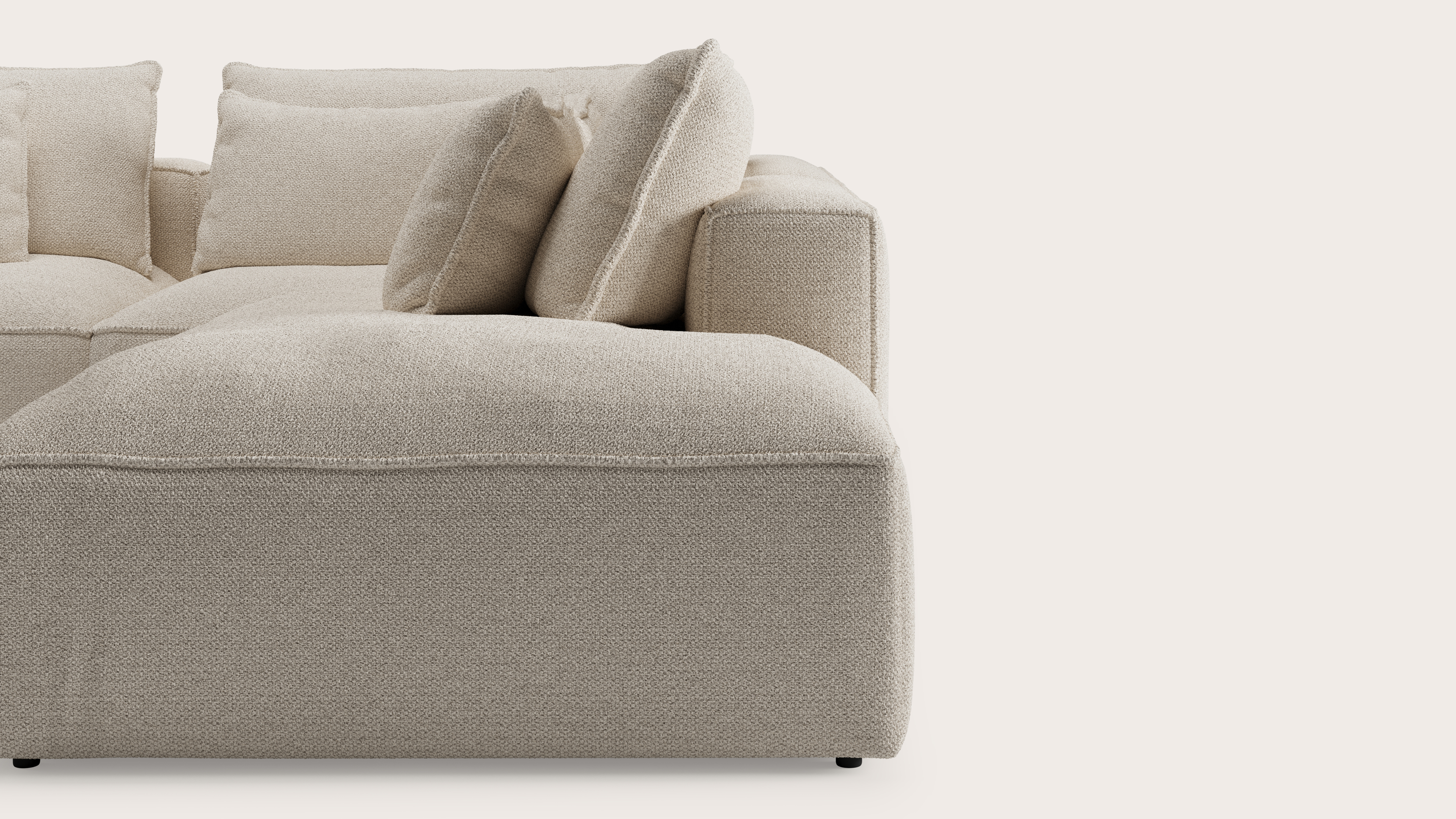 Duomo hoekzetel 6-zit in Hero stof Beige