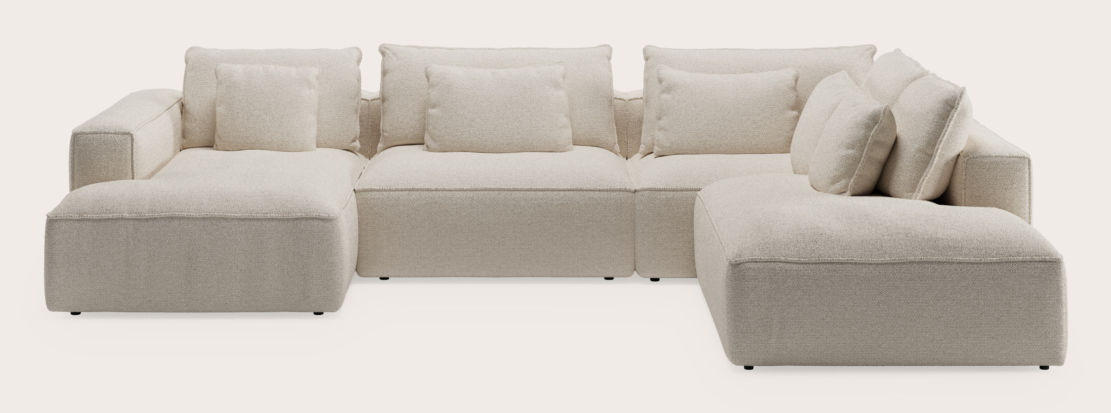 Duomo hoekzetel 6-zit in Hero stof Beige