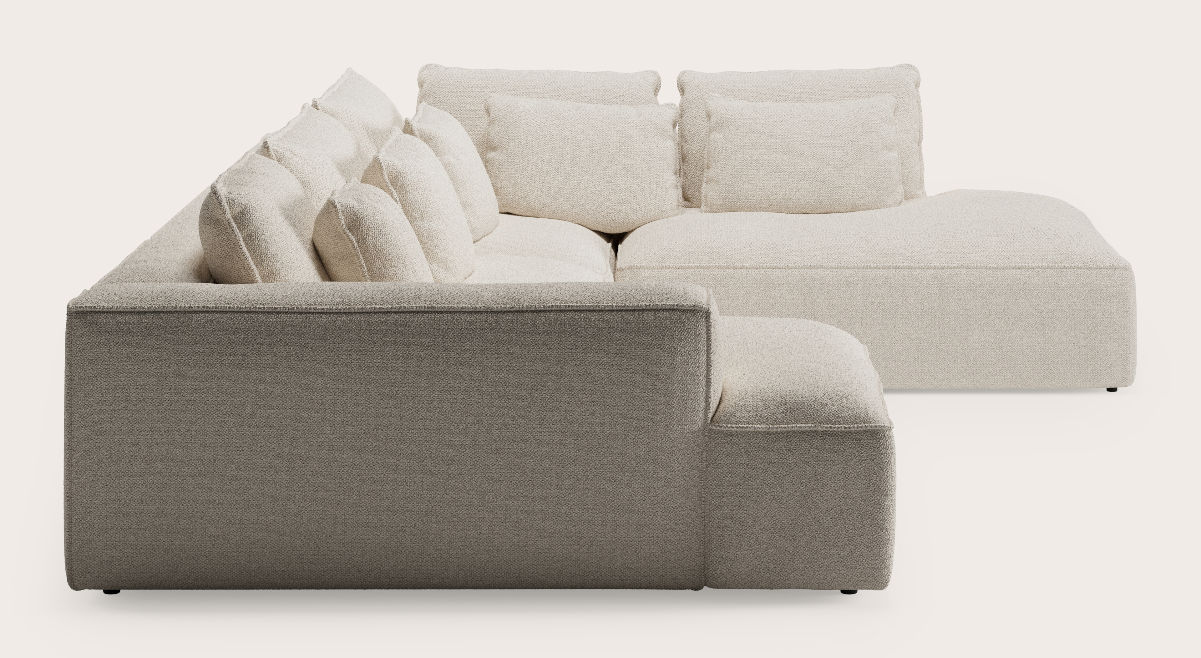 Duomo hoekzetel 6-zit in Hero stof Beige