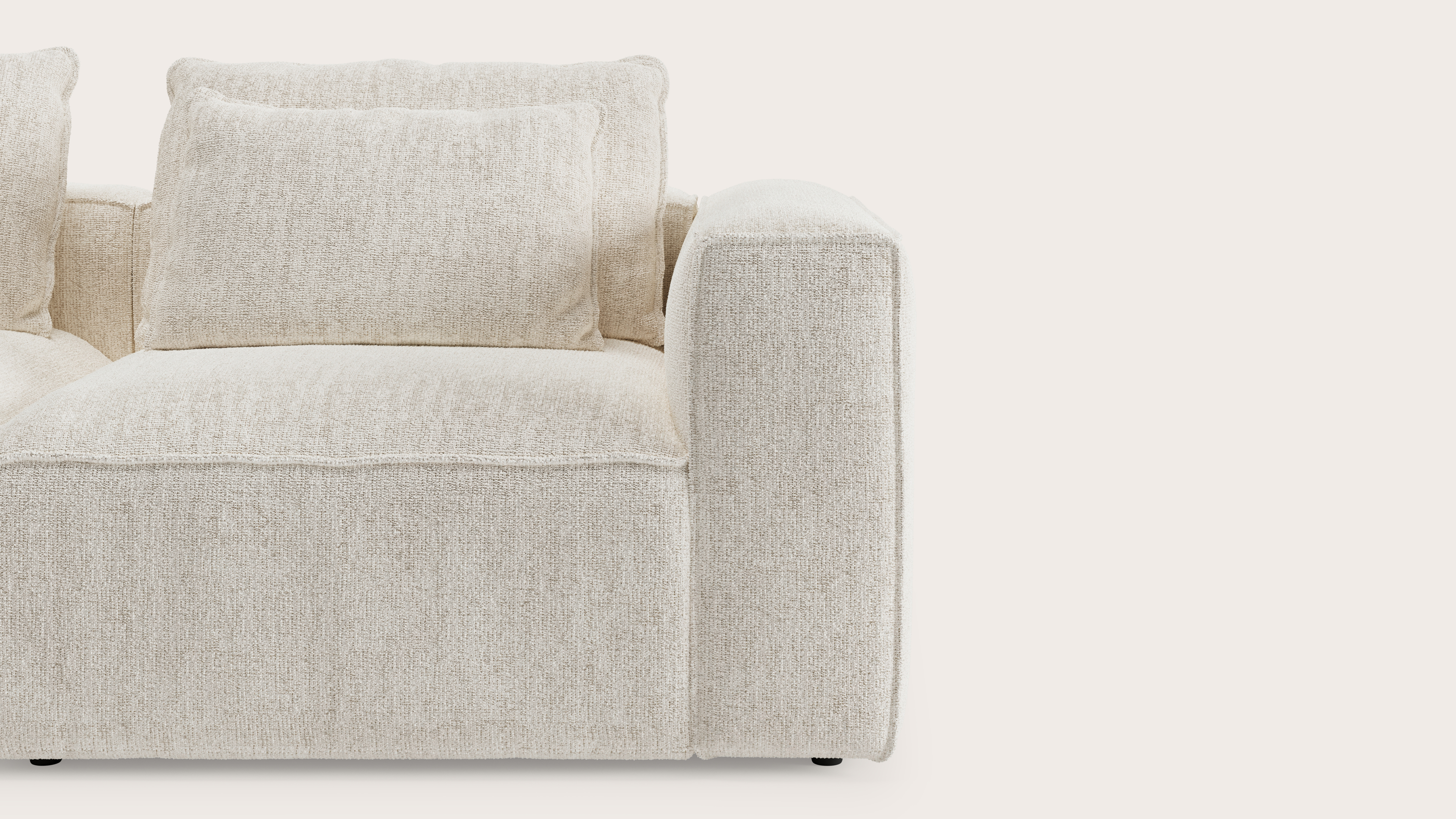 Canapé d'angle Duomo 3,5 places en Poco tissu Beige