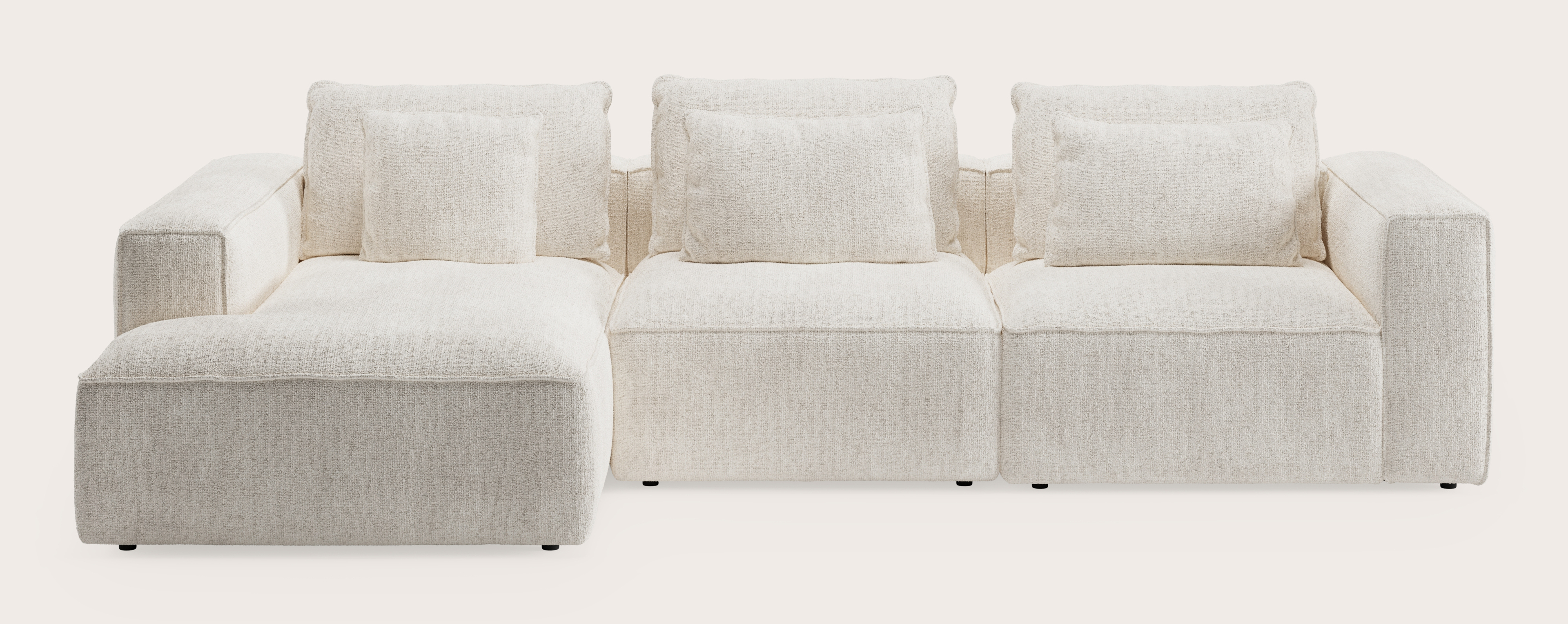 Canapé d'angle Duomo 3,5 places en Poco tissu Beige