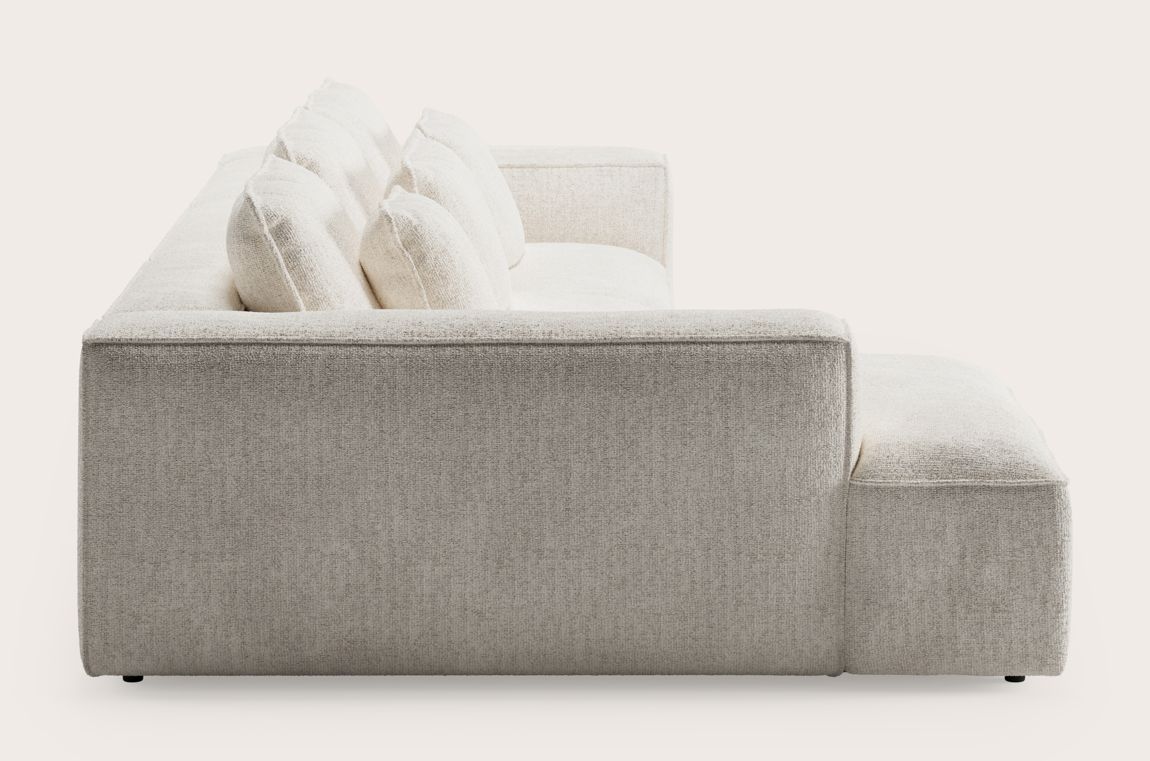 Canapé d'angle Duomo 3,5 places en Poco tissu Beige