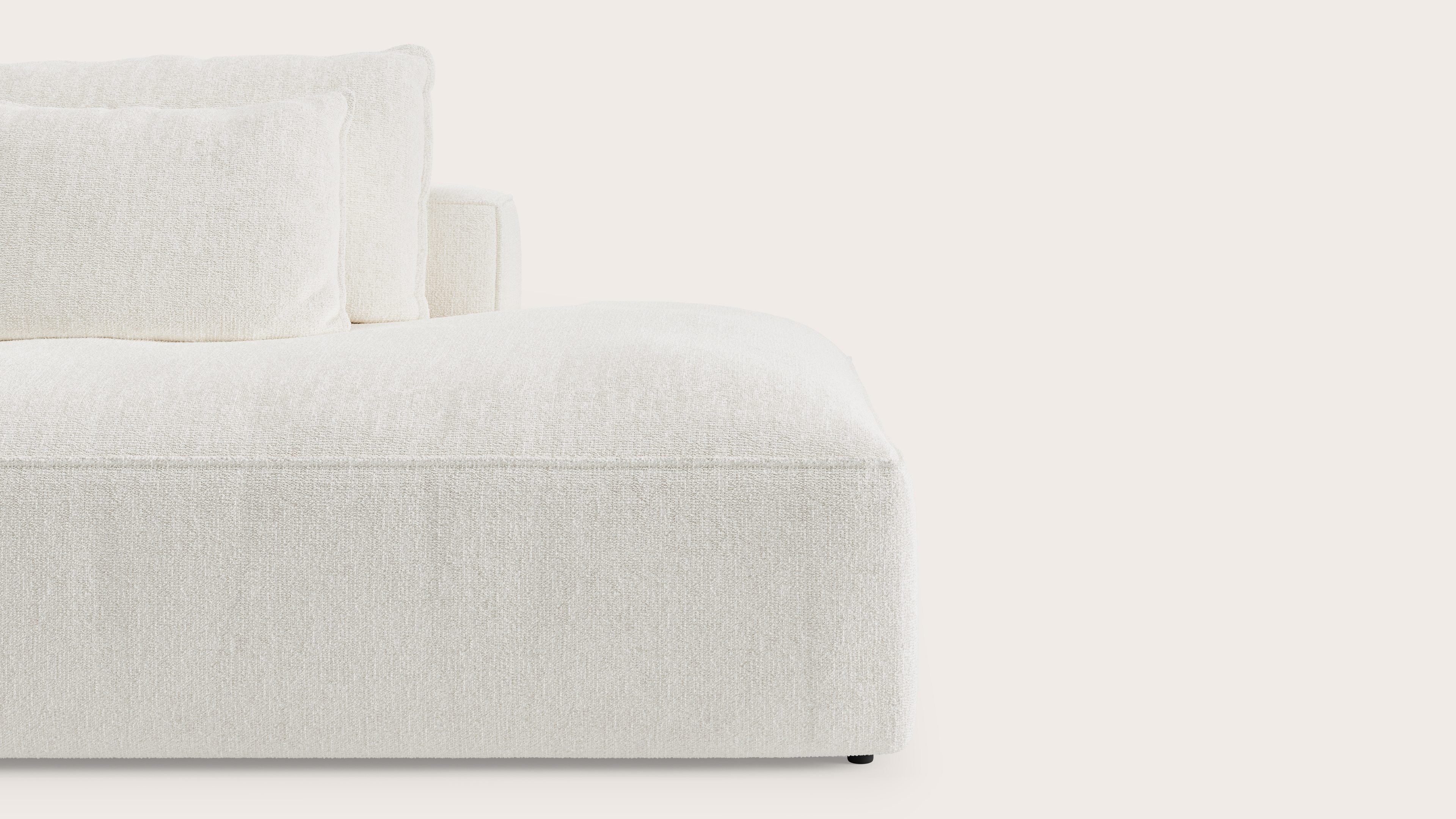 Canapé d'angle Duomo 4,5 places en Poco tissu White