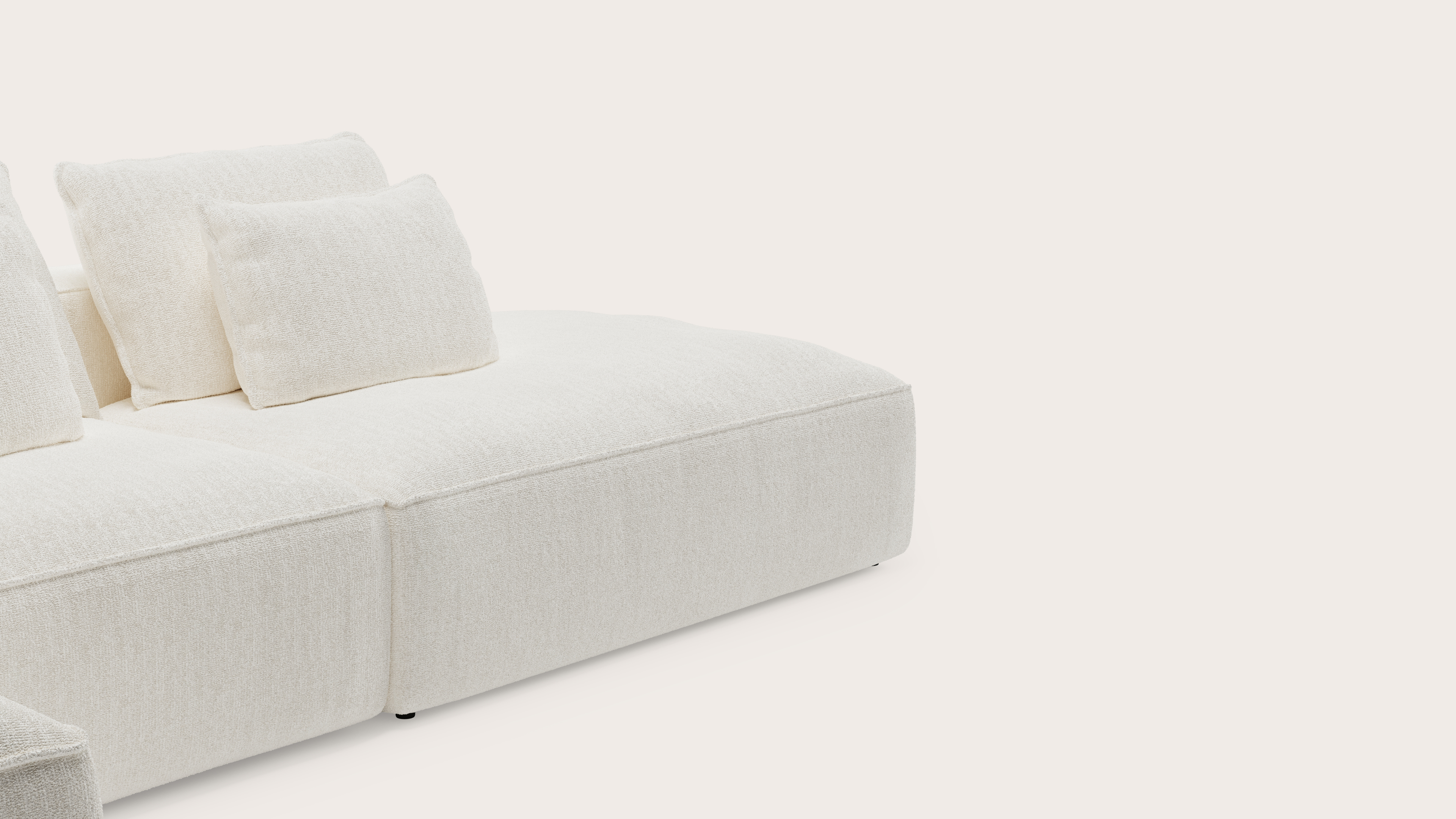 Canapé d'angle Duomo 4,5 places en Poco tissu White
