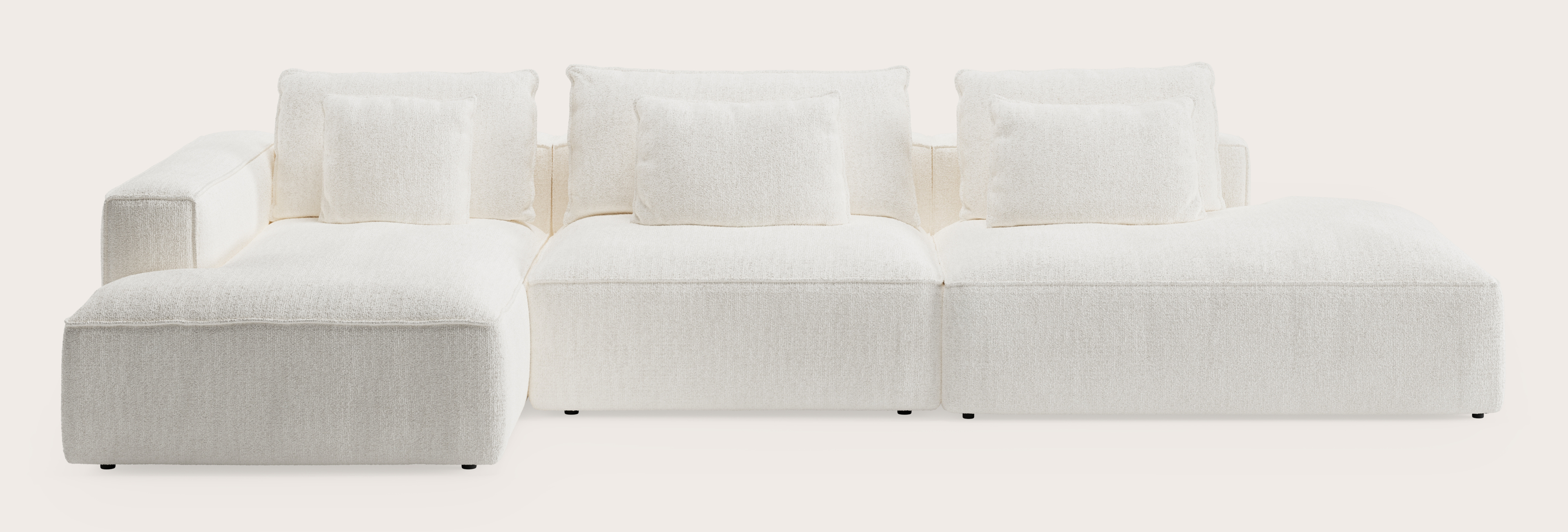 Canapé d'angle Duomo 4,5 places en Poco tissu White