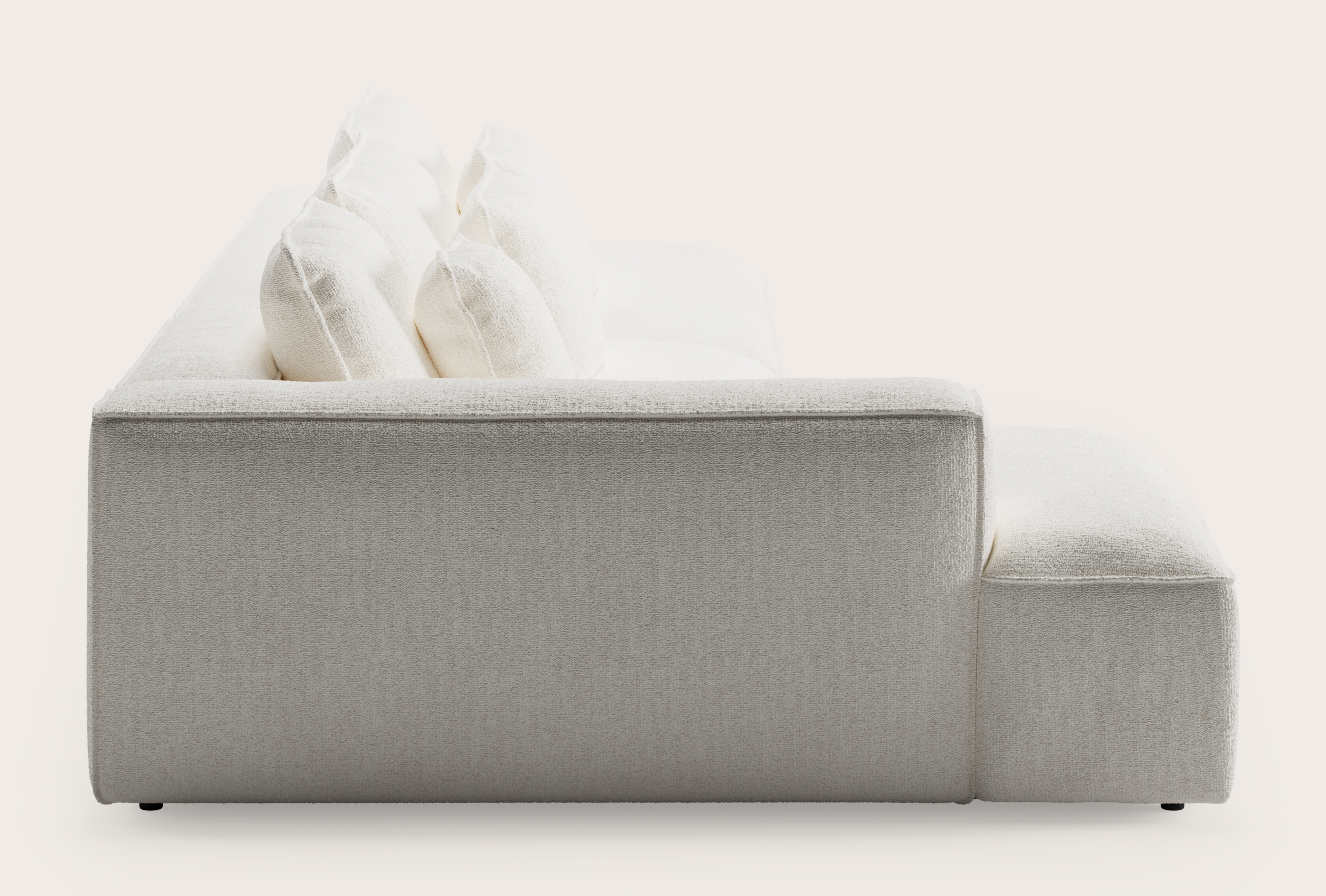 Canapé d'angle Duomo 4,5 places en Poco tissu White