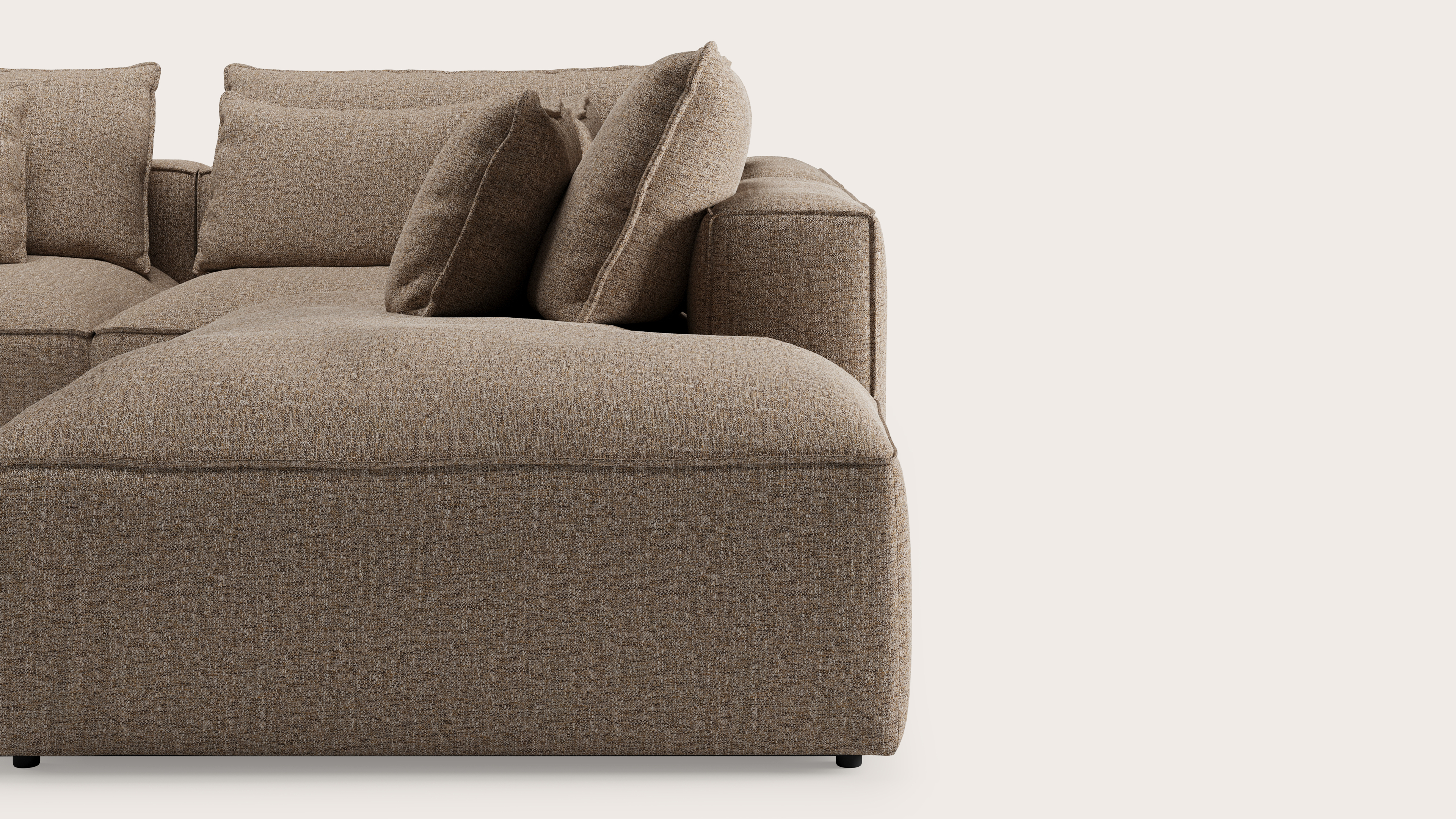 Canapé d'angle Duomo 6 places en Stanza tissu Brown