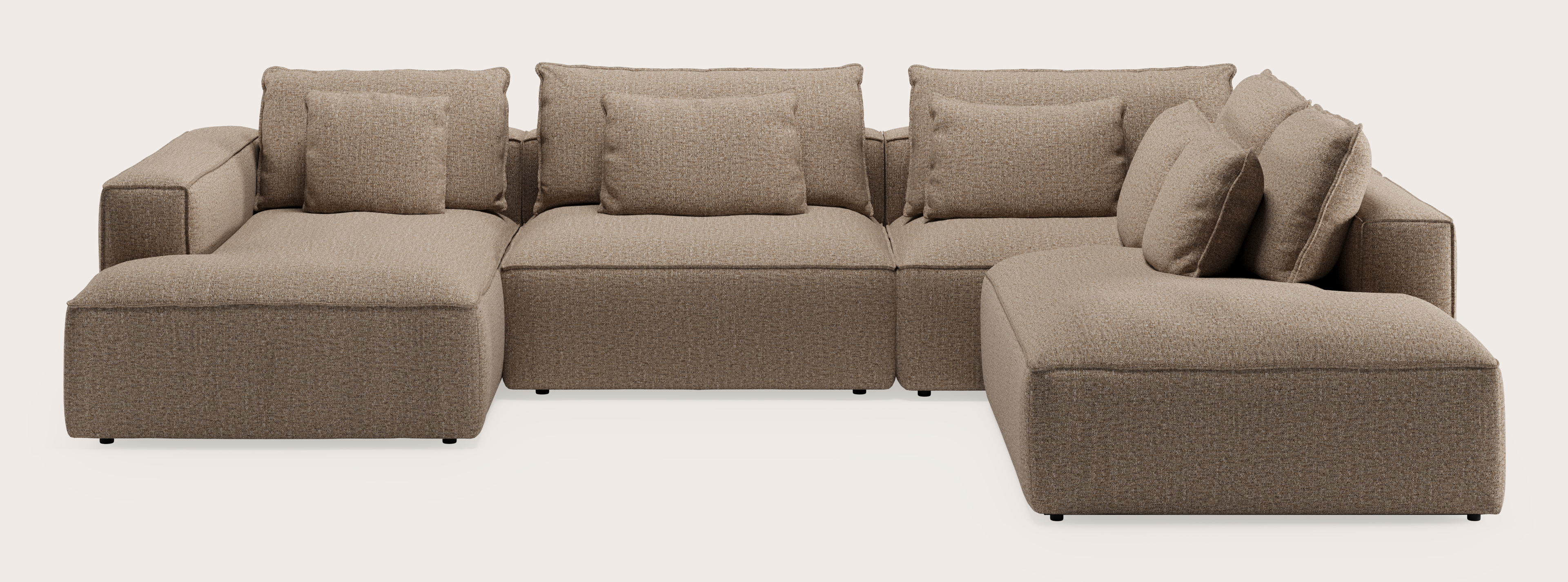 Canapé d'angle Duomo 6 places en Stanza tissu Brown