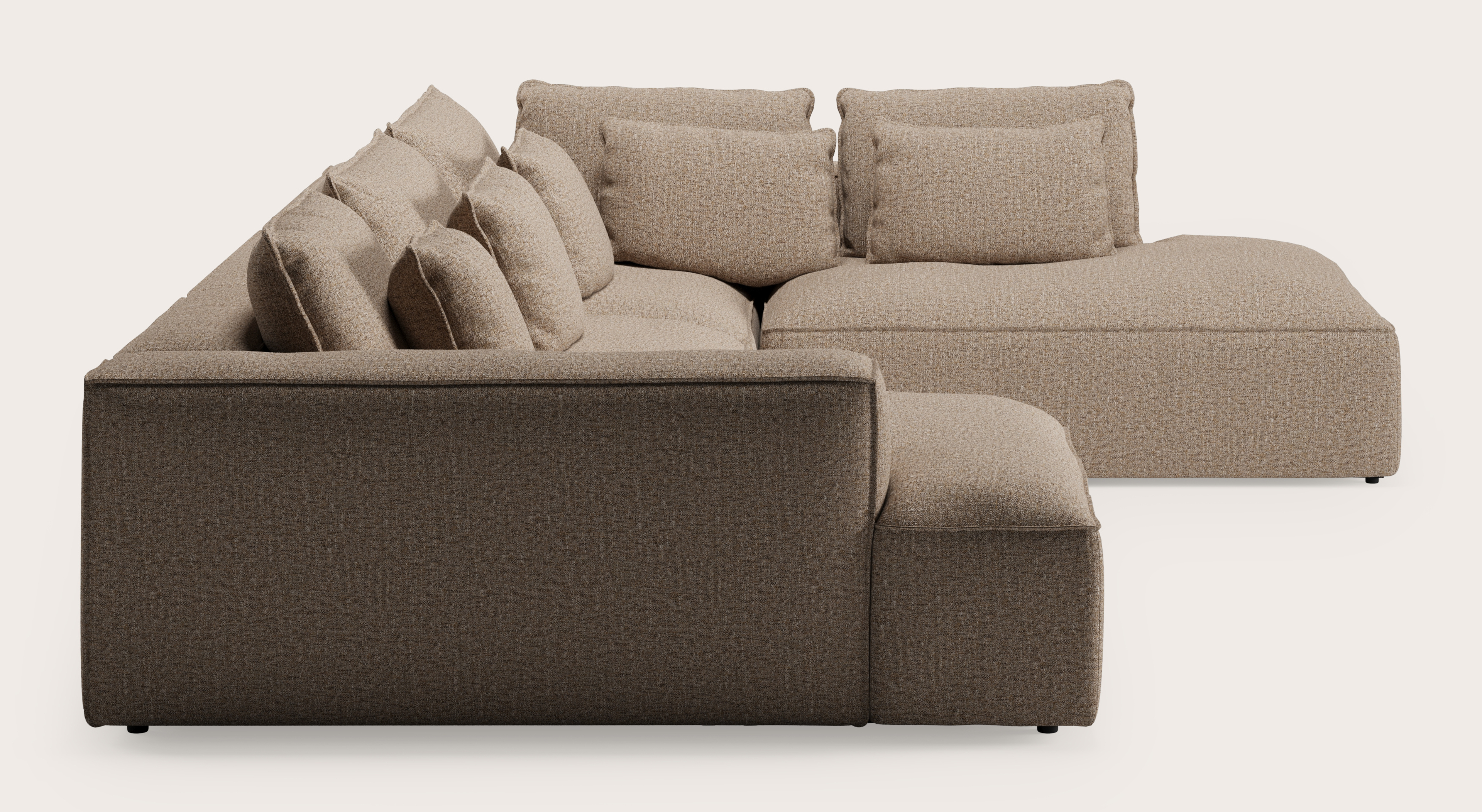 Canapé d'angle Duomo 6 places en Stanza tissu Brown