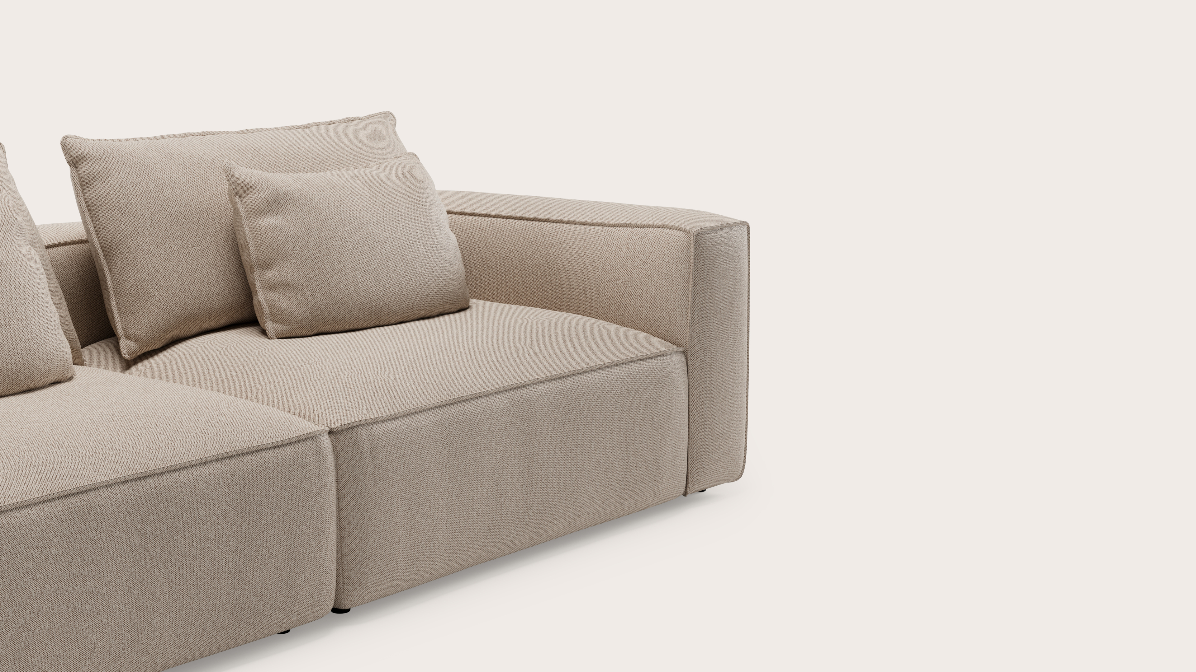 Canapé Duomo 3 places en Brio tissu Beige