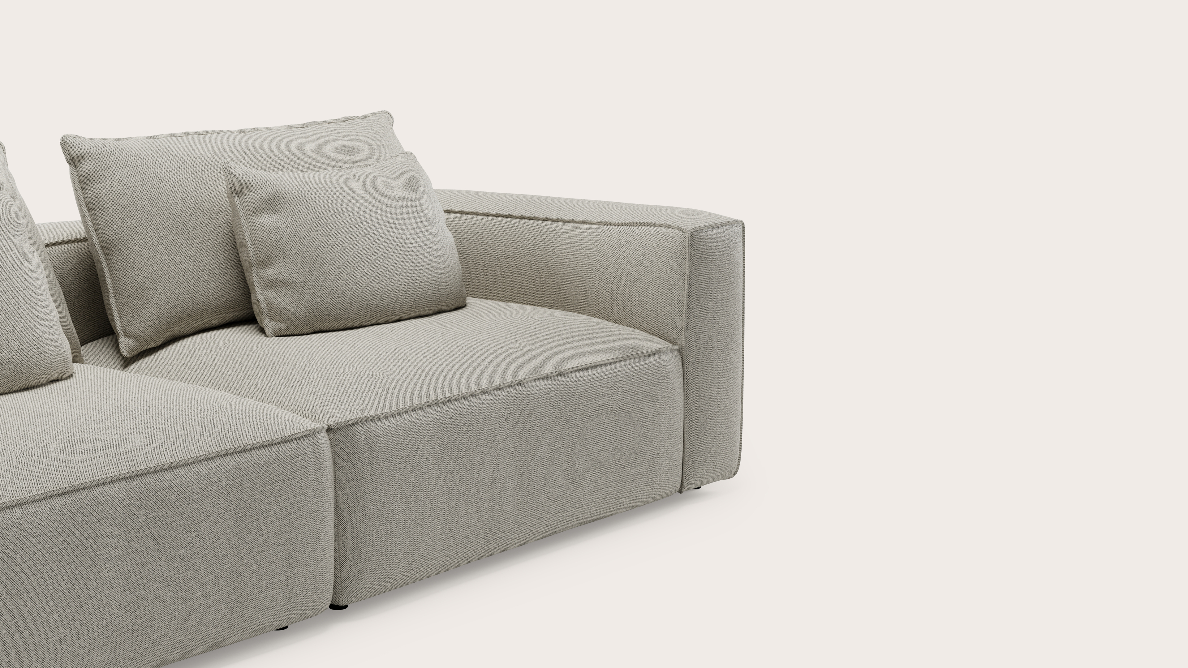 Canapé Duomo 3 places en Brio tissu Light Grey