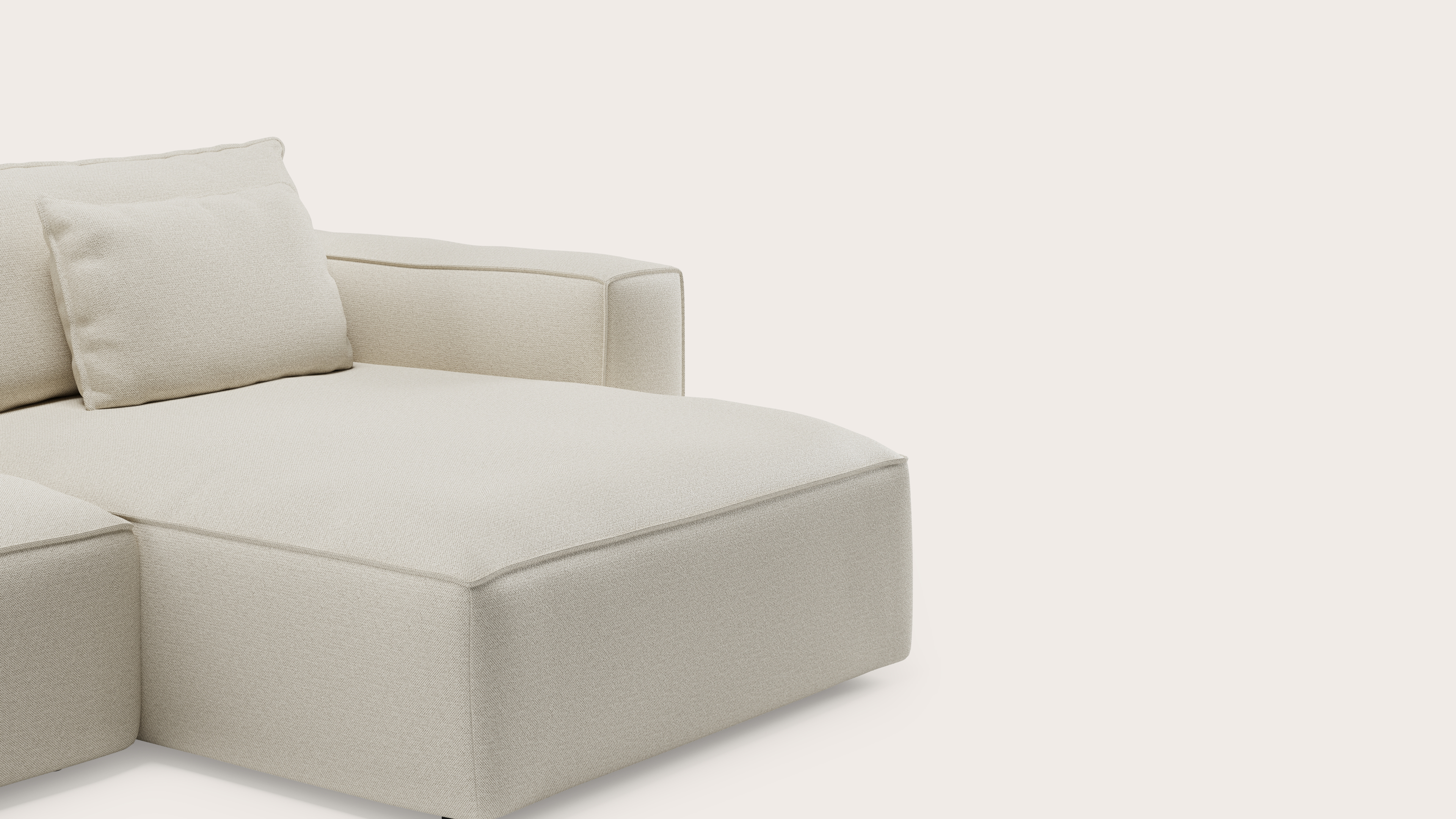 Canapé d'angle Duomo 5 places en Brio tissu Linen
