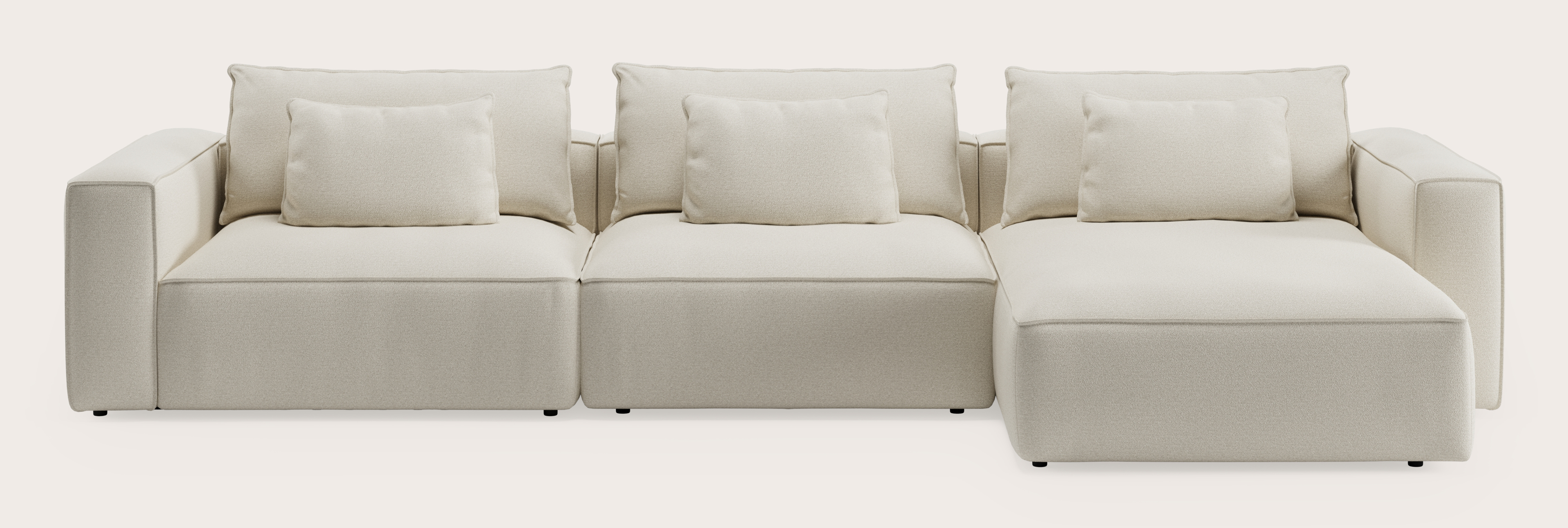 Canapé d'angle Duomo 5 places en Brio tissu Linen