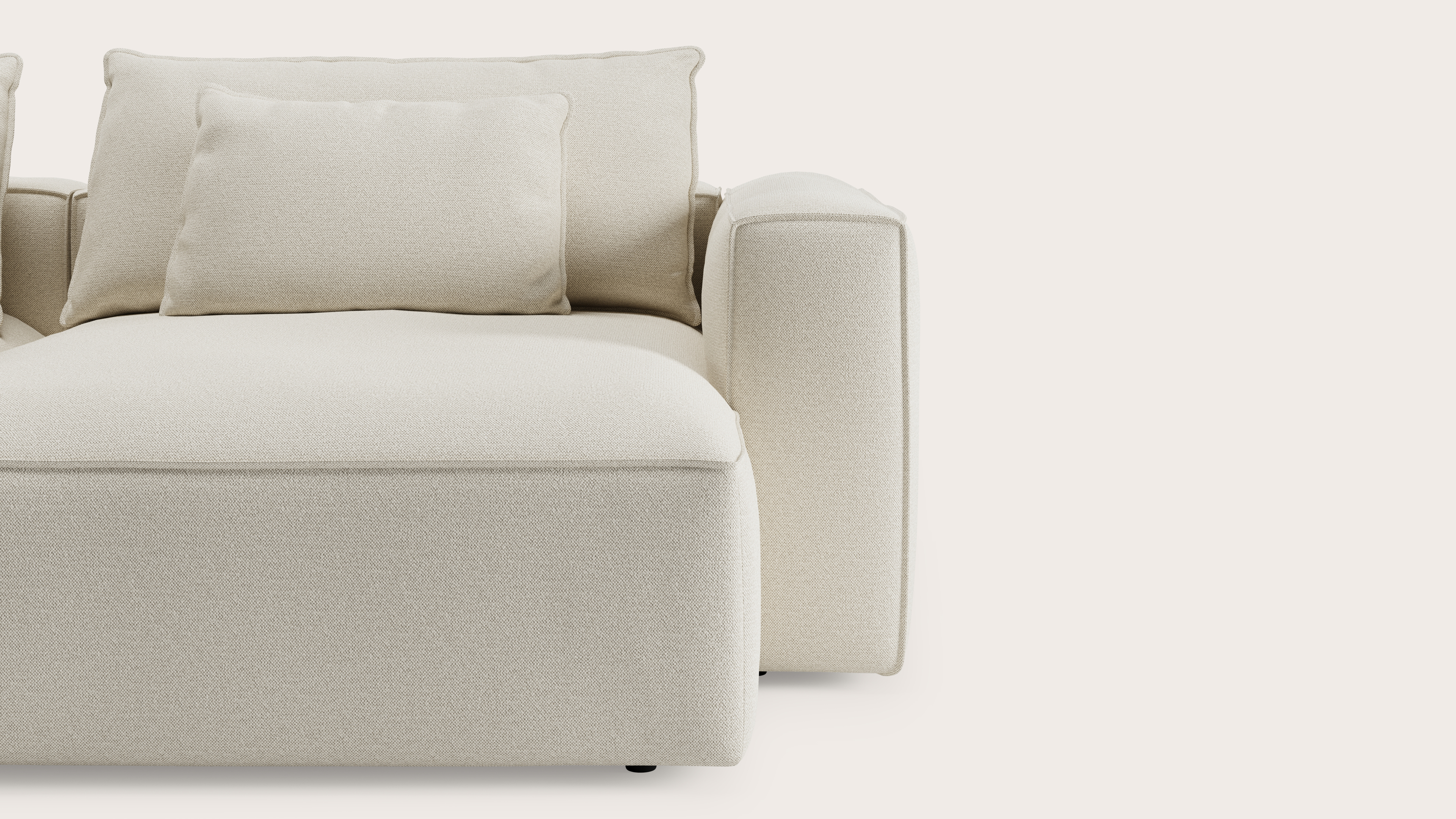 Canapé d'angle Duomo 5 places en Brio tissu Linen