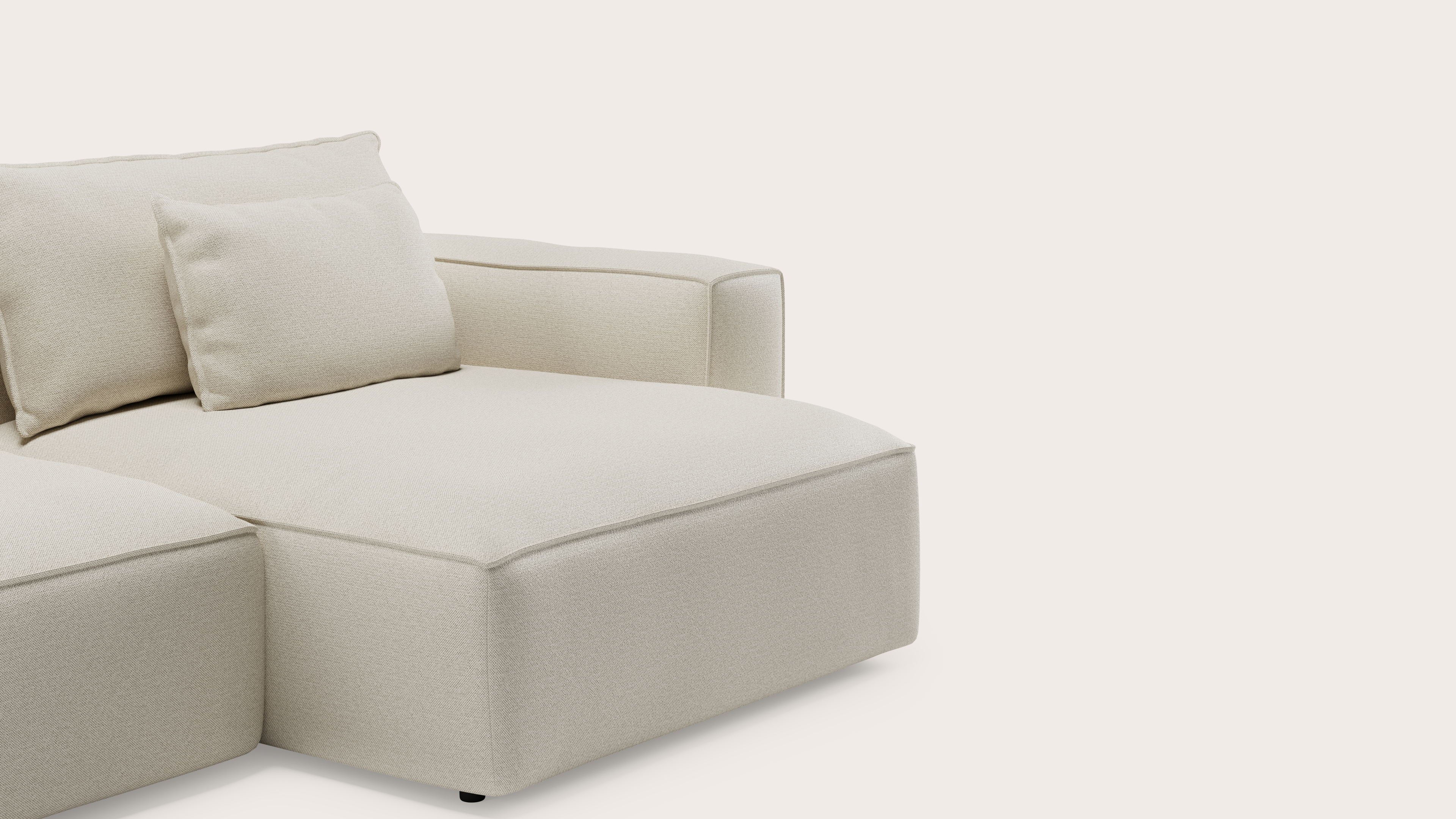 Canapé d'angle Duomo 5 places en Brio tissu Linen