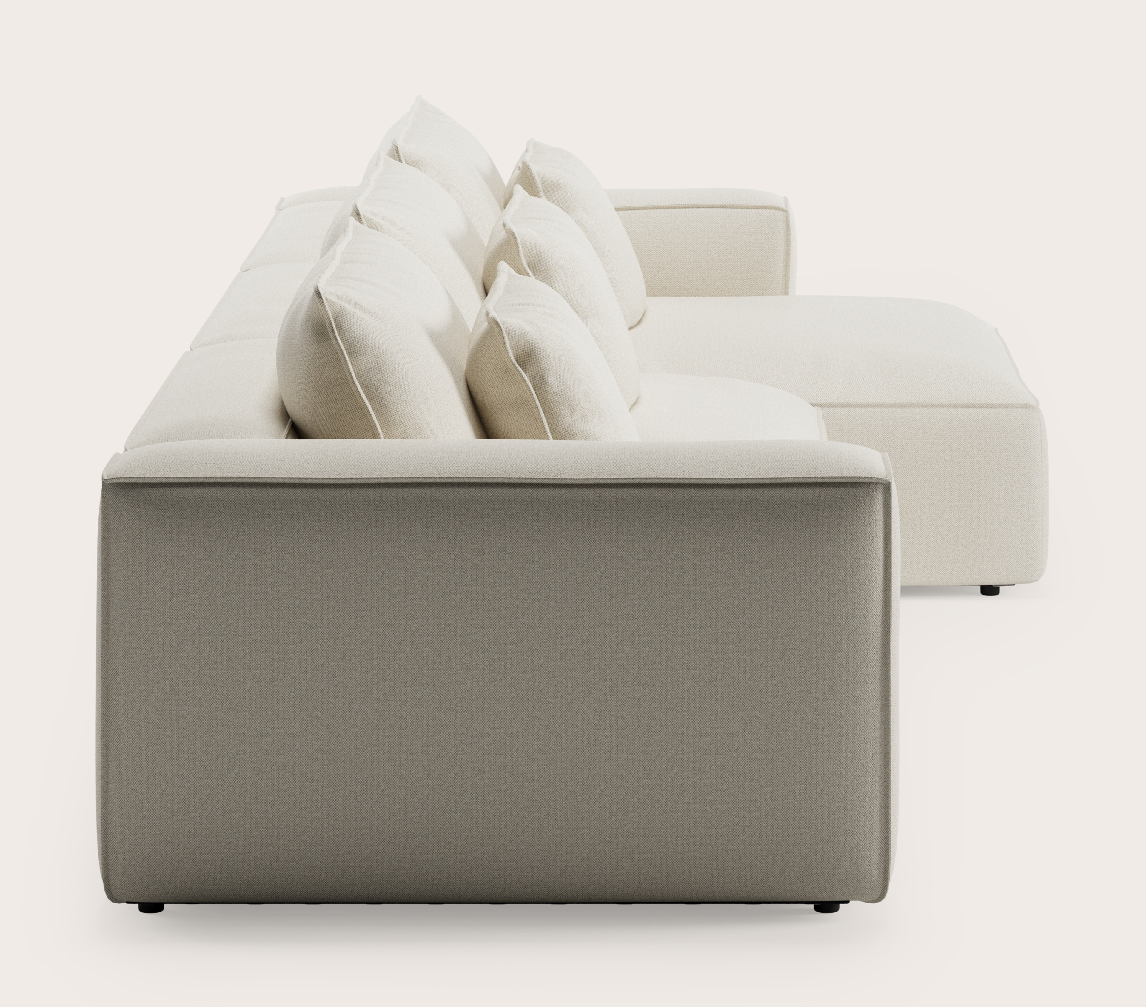 Canapé d'angle Duomo 5 places en Brio tissu Linen