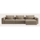 Canapé d'angle L 5 places avec chaise longue XL (court) droite