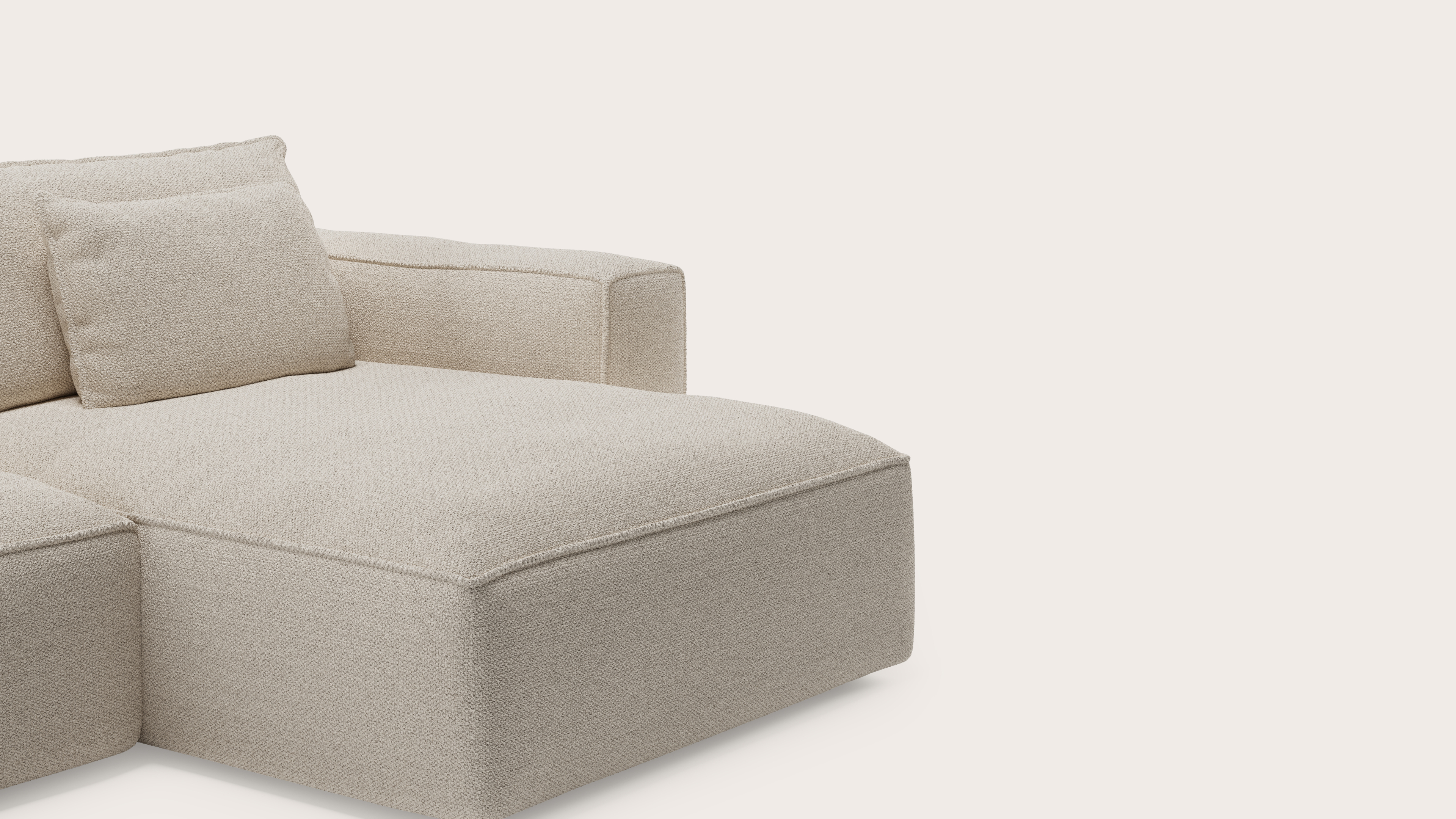 Canapé d'angle Duomo 5 places en Hero tissu Beige