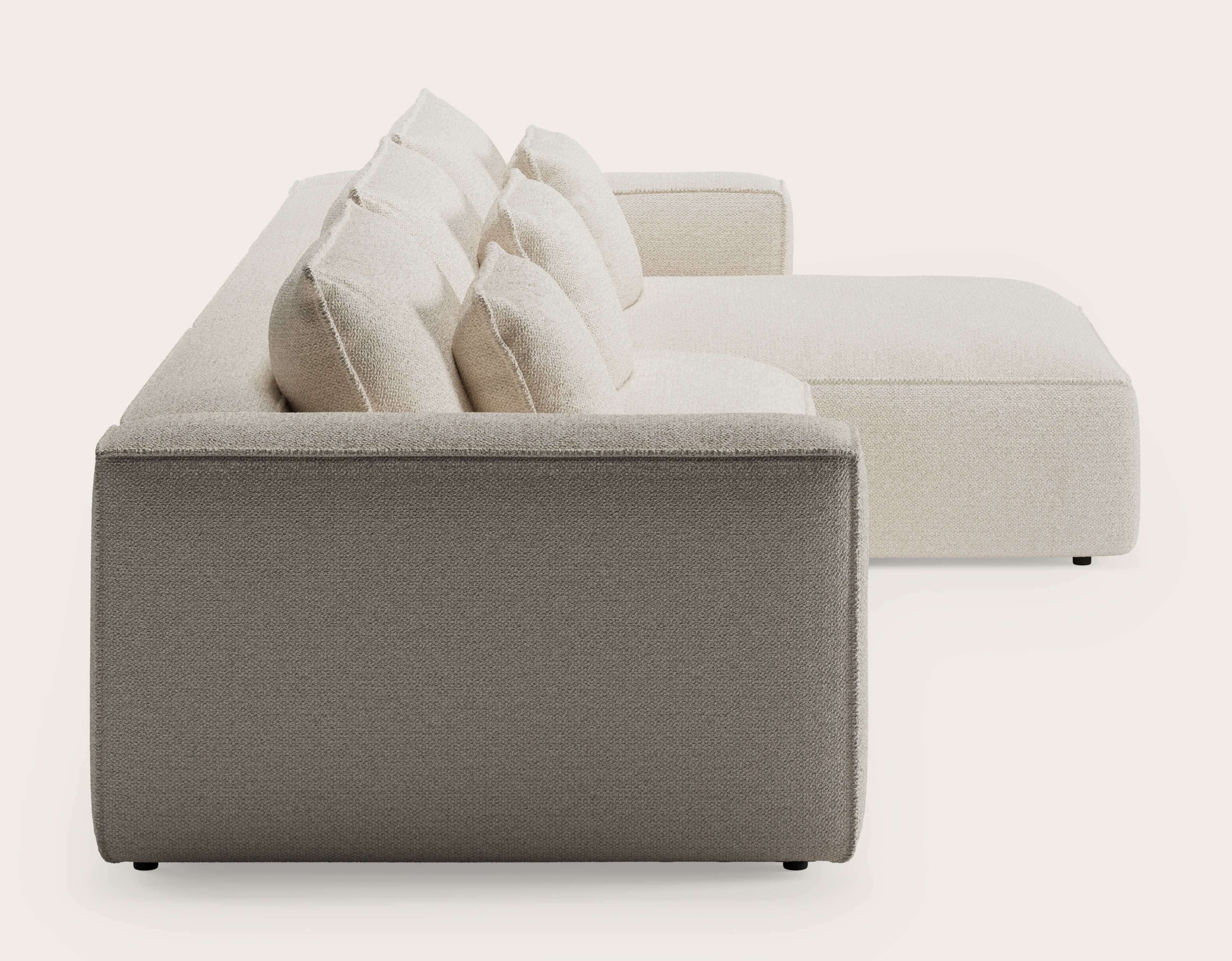 Canapé d'angle Duomo 5 places en Hero tissu Beige