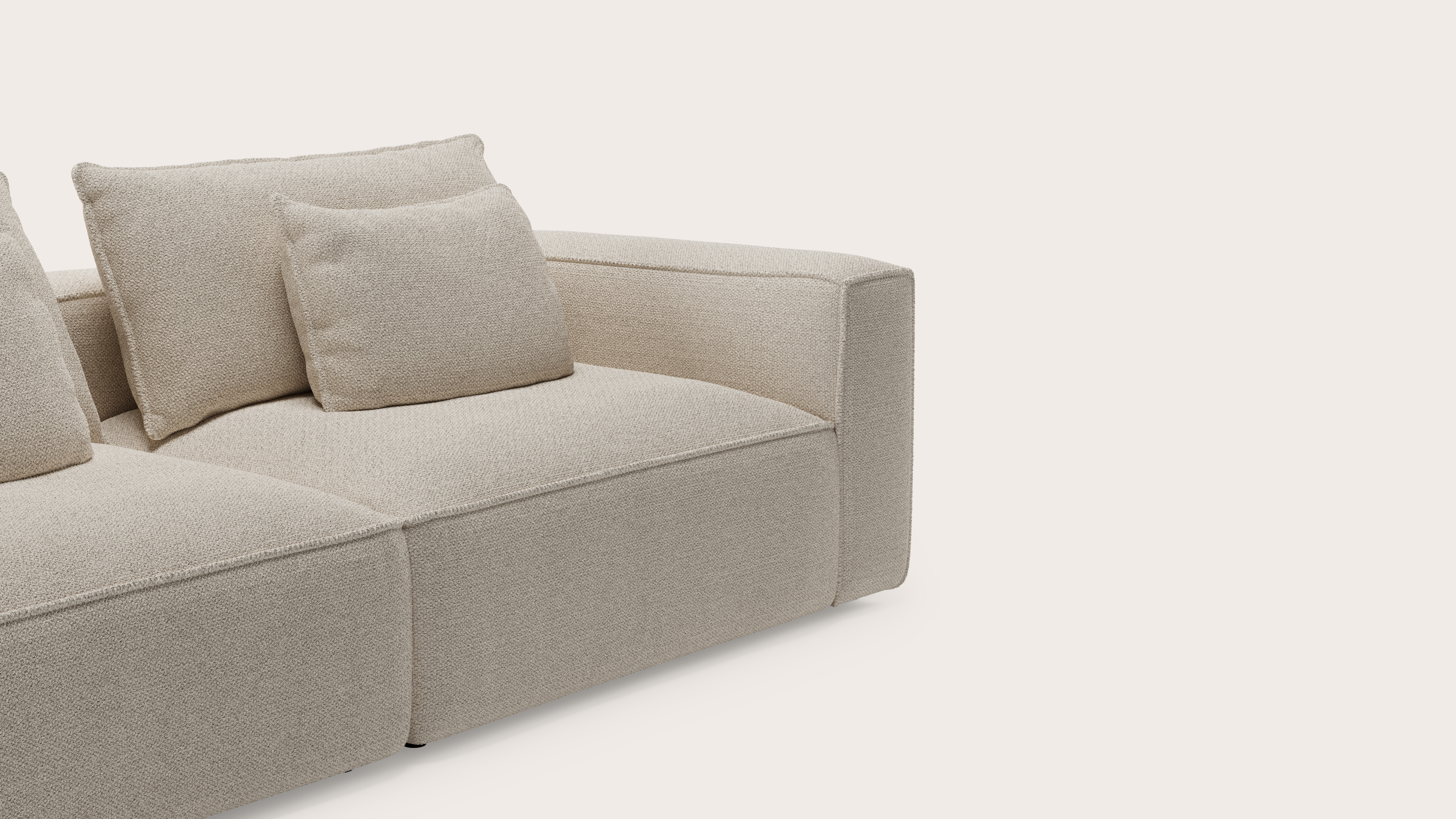 Duomo zetel 3-zit in Hero stof Beige